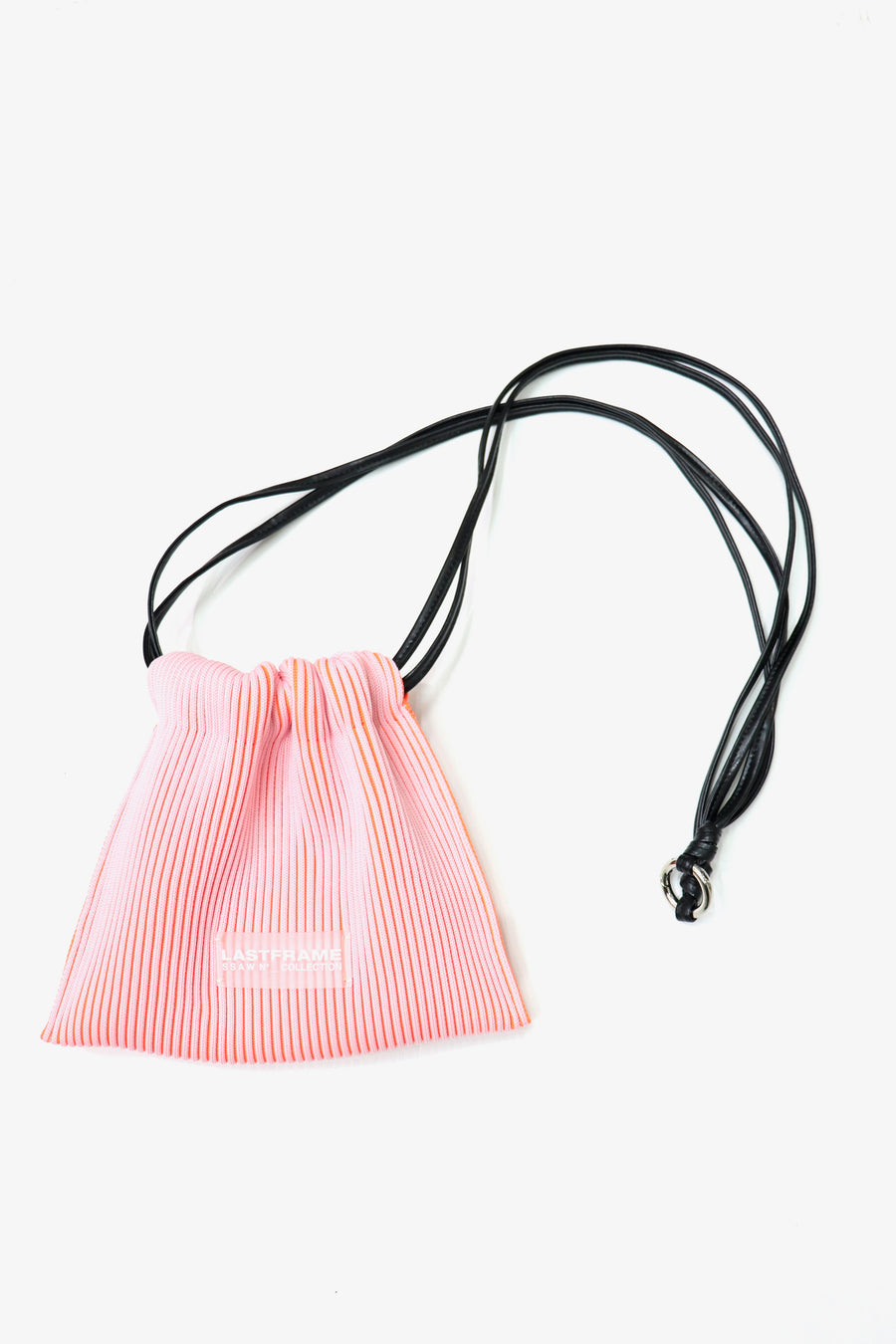LASTFRAME  KASANE SACK BAG MINI(LIGHT PINK × NEON ORANGE)