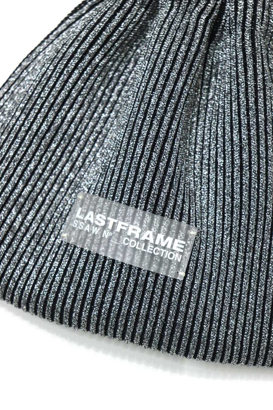 LASTFRAME  KYOTO METALLIC SACK BAG MINI(DARK SILVER × BLACK)