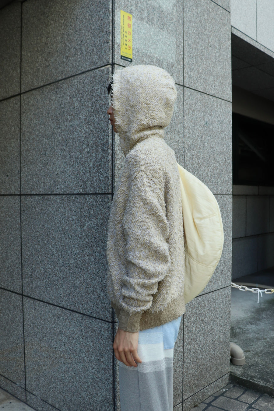 fluss  teddy zip up hoodie(KHAKI MIX)