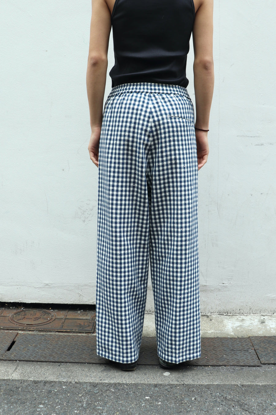 パンツ MASU SPARKLING PLAID WIDE EASY PANTS Sparkling Plaid Wide Easy Pants - Black - MASU– MASU Official