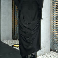 FETICO(フェティコ)のSATIN DRAPED SKIRT BLACK(スカート)の通販 