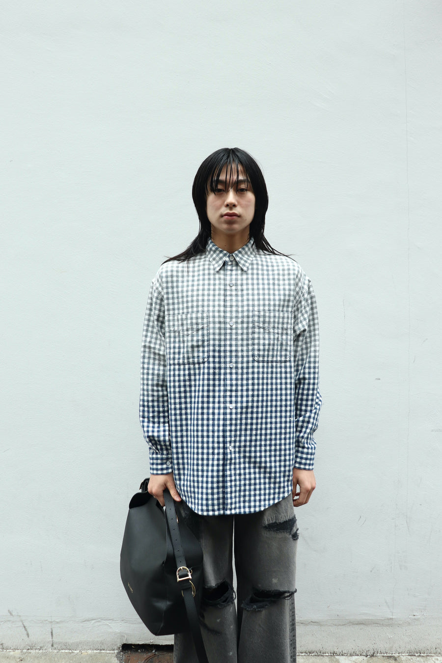トップス masu Faded Sparkling Plaid Shirt 46 MASU(エムエーエスユー)のFADED SPARKLING PLAID SHIRT BLUEの通販