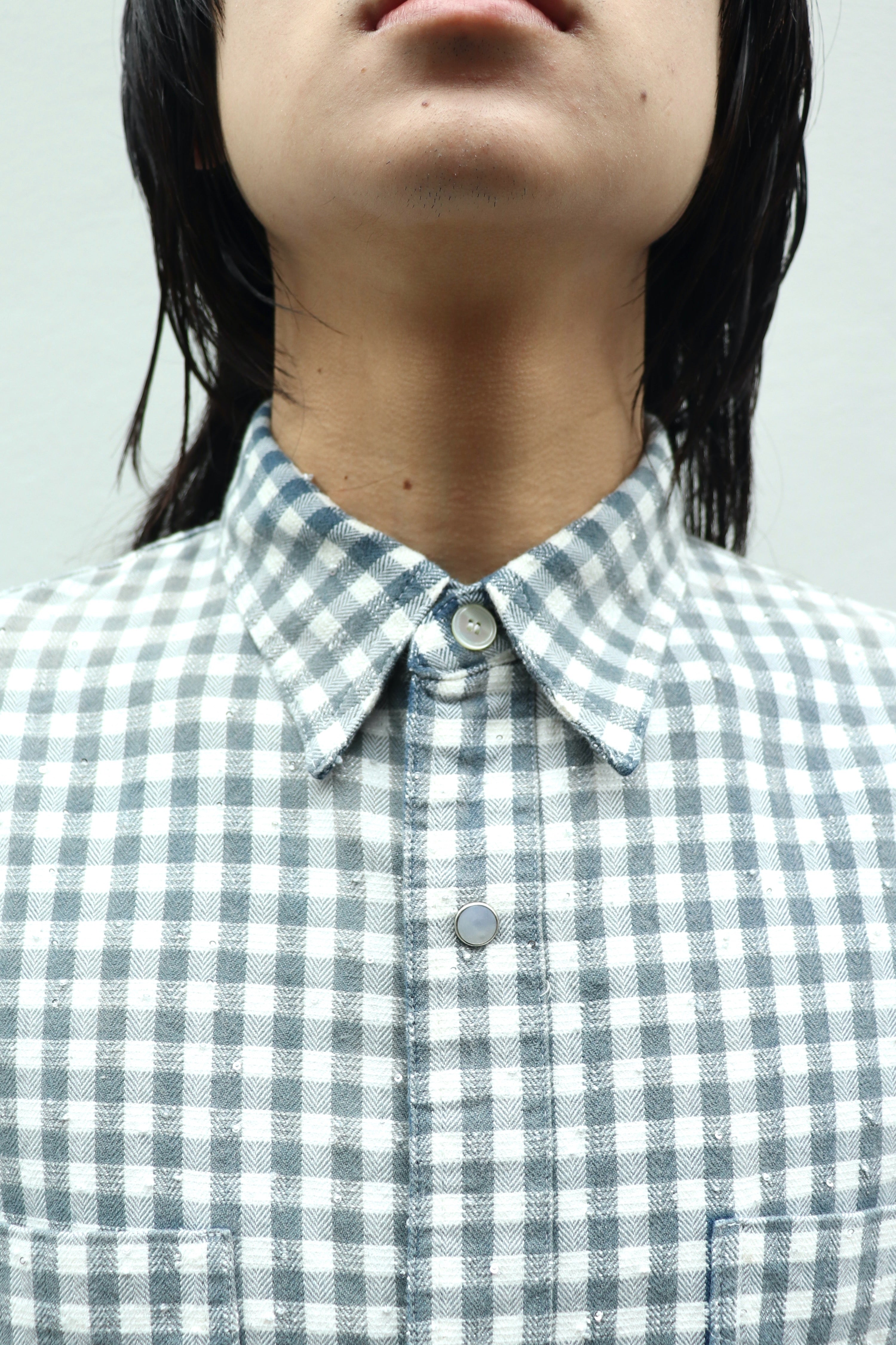 MASU(エムエーエスユー)のFADED SPARKLING PLAID SHIRT BLUEの通販