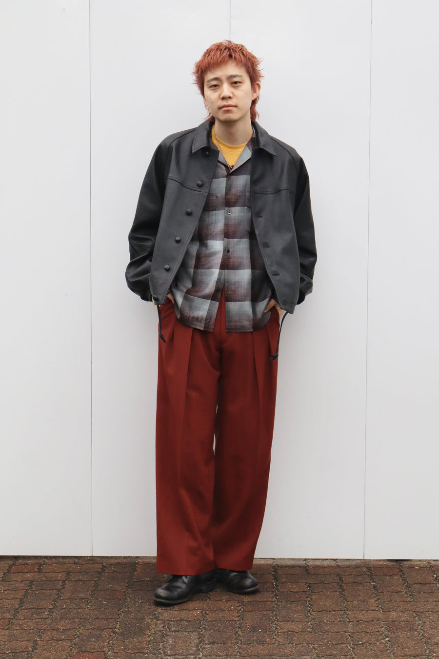 ×SugarHill ombre L/S Open collar shirt SUGARHILL(シュガーヒル)のOMBRE OPEN COLLAR SHIRT RED MINTの通販