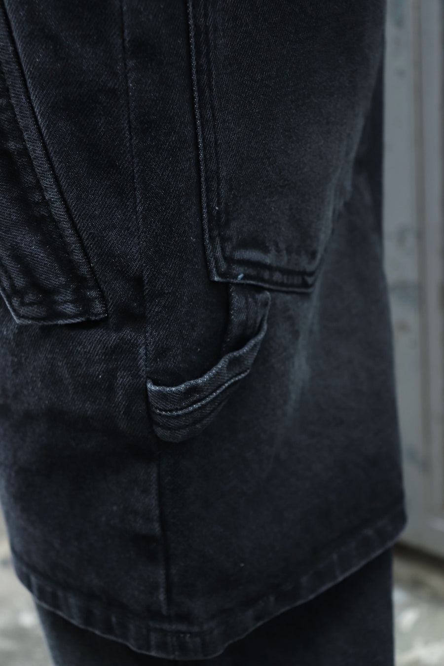 ANDERSSON BELL  UNISEX RAPTOR LAYERED WIDE-LEG JEANS(WASHED BLACK)