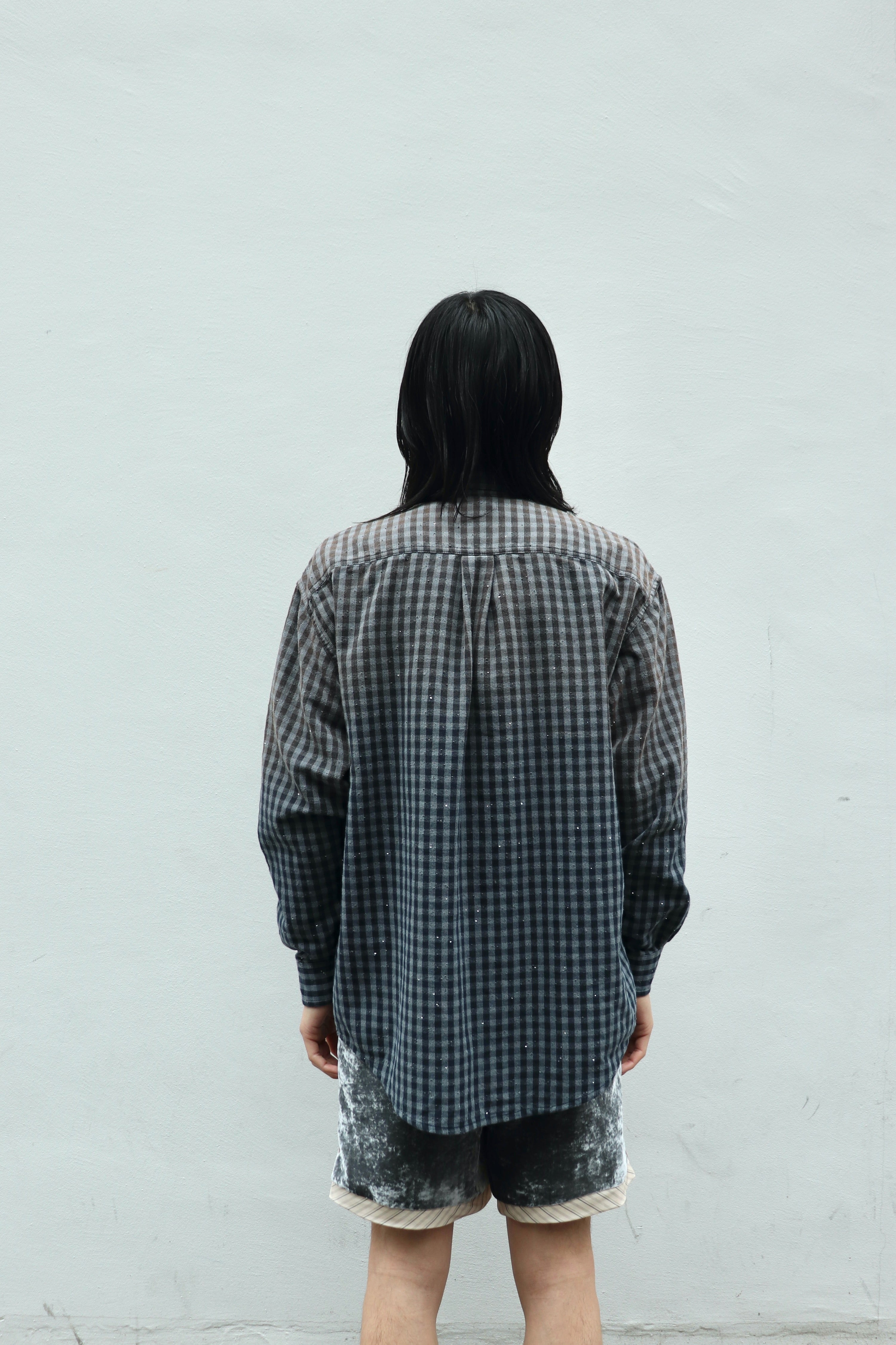 MASU(エムエーエスユー)のFADED SPARKLING PLAID SHIRT BLACKの通販
