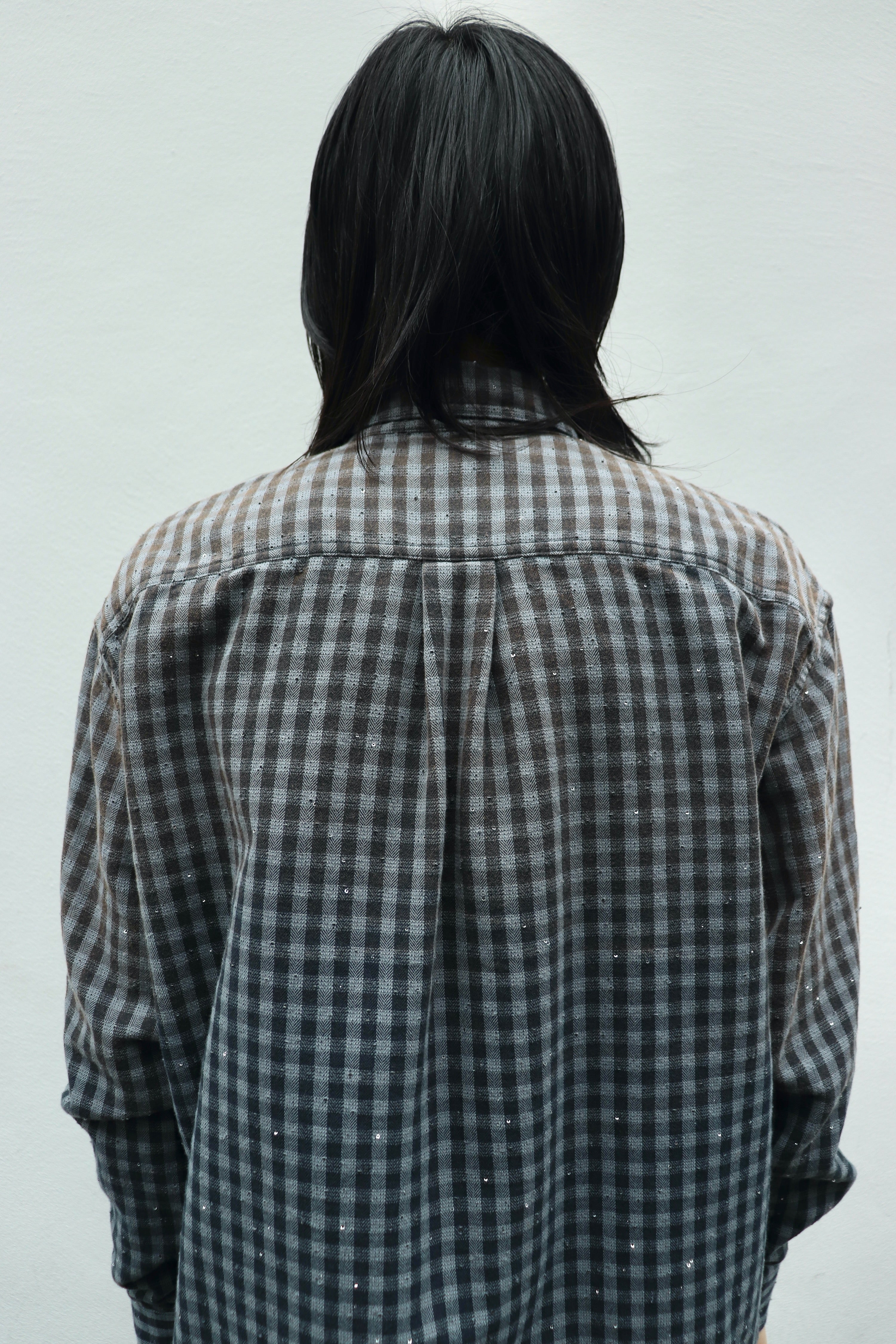 MASU(エムエーエスユー)のFADED SPARKLING PLAID SHIRT BLACKの通販