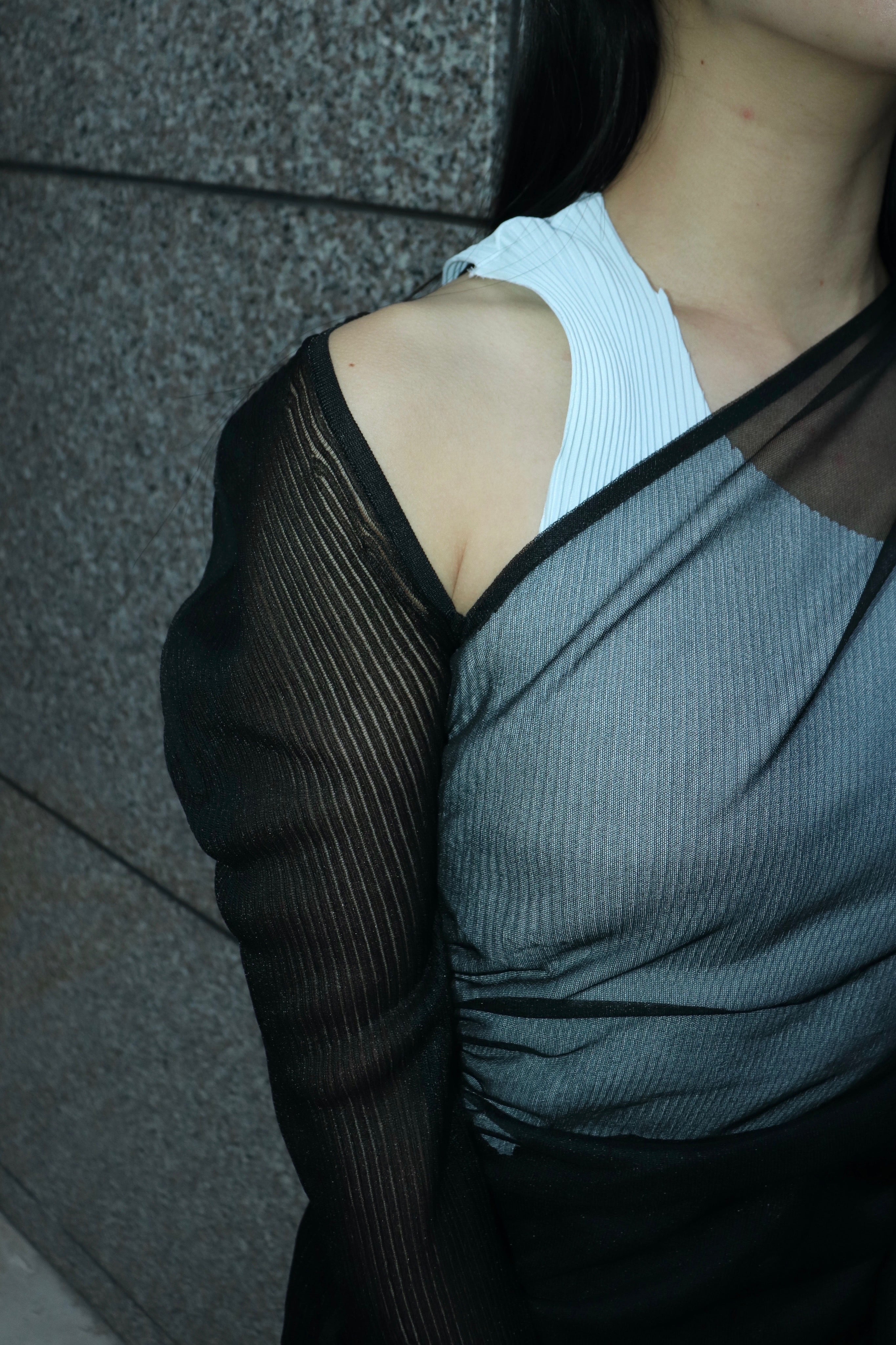 FETICO(フェティコ)のSHEER GATHERED KNIT TOPの通販｜PALETTE art