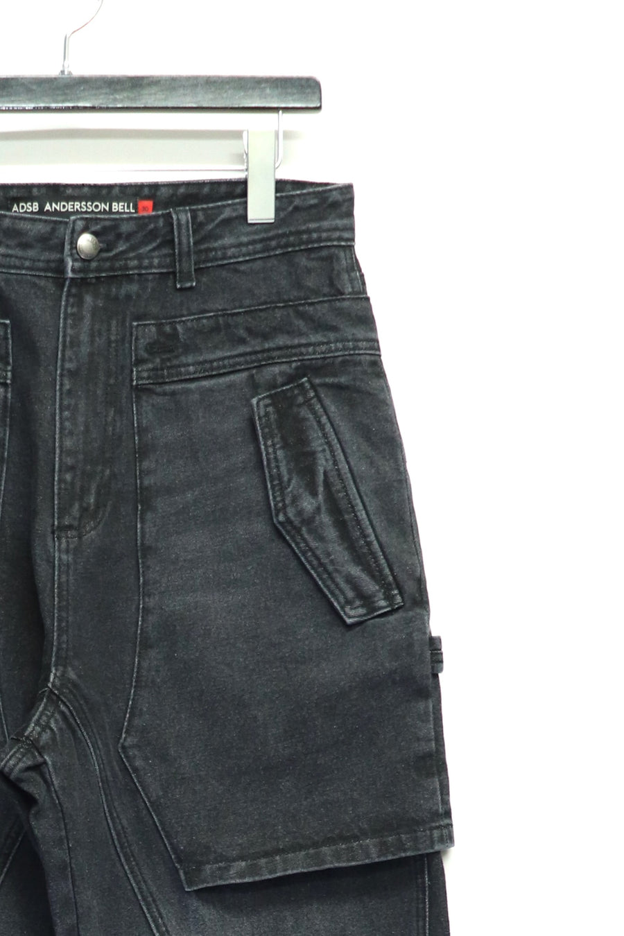 ANDERSSON BELL  UNISEX RAPTOR LAYERED WIDE-LEG JEANS(WASHED BLACK)