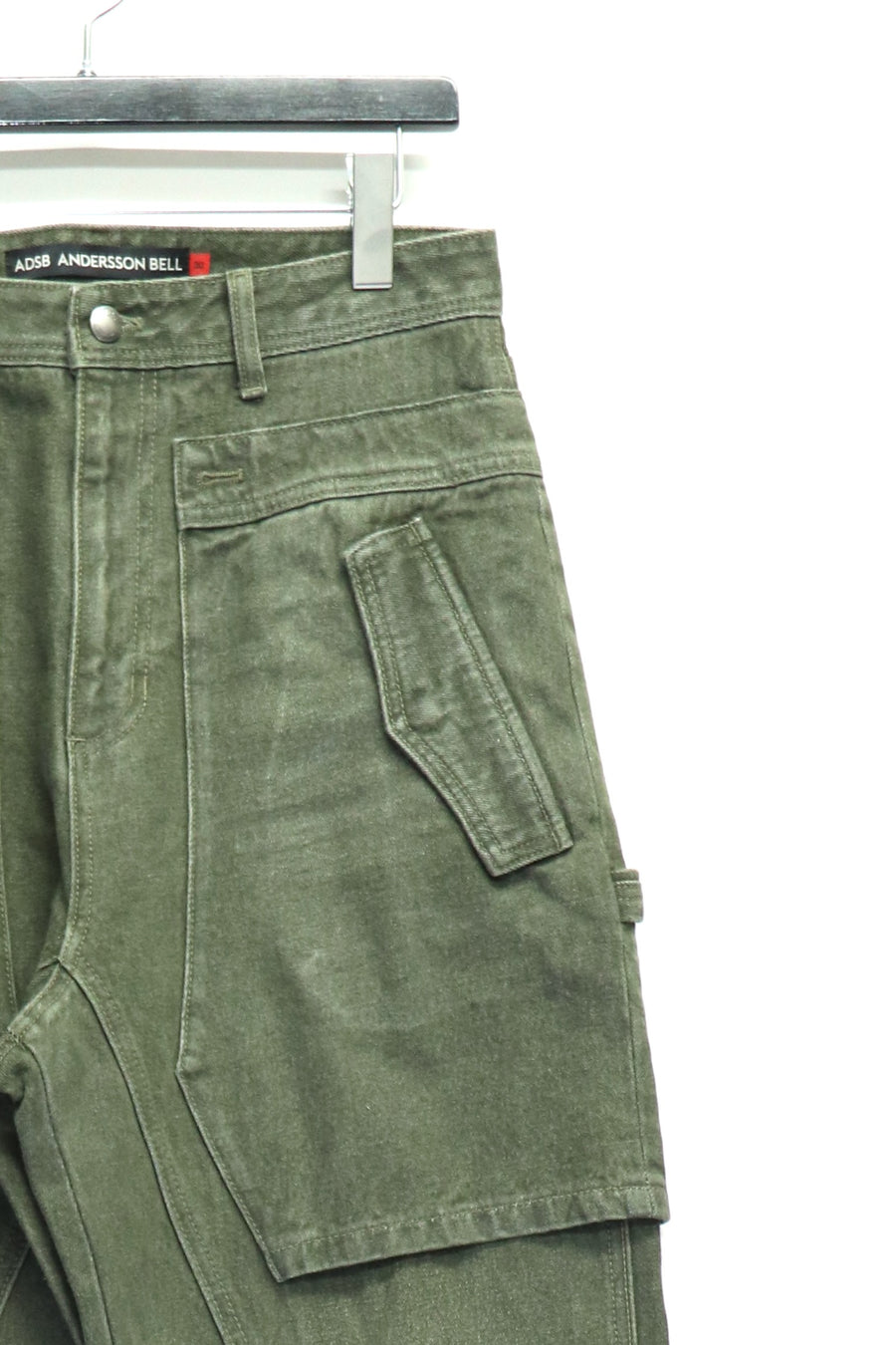 ANDERSSON BELL  UNISEX RAPTOR LAYERED WIDE-LEG JEANS(WASHED GREEN)