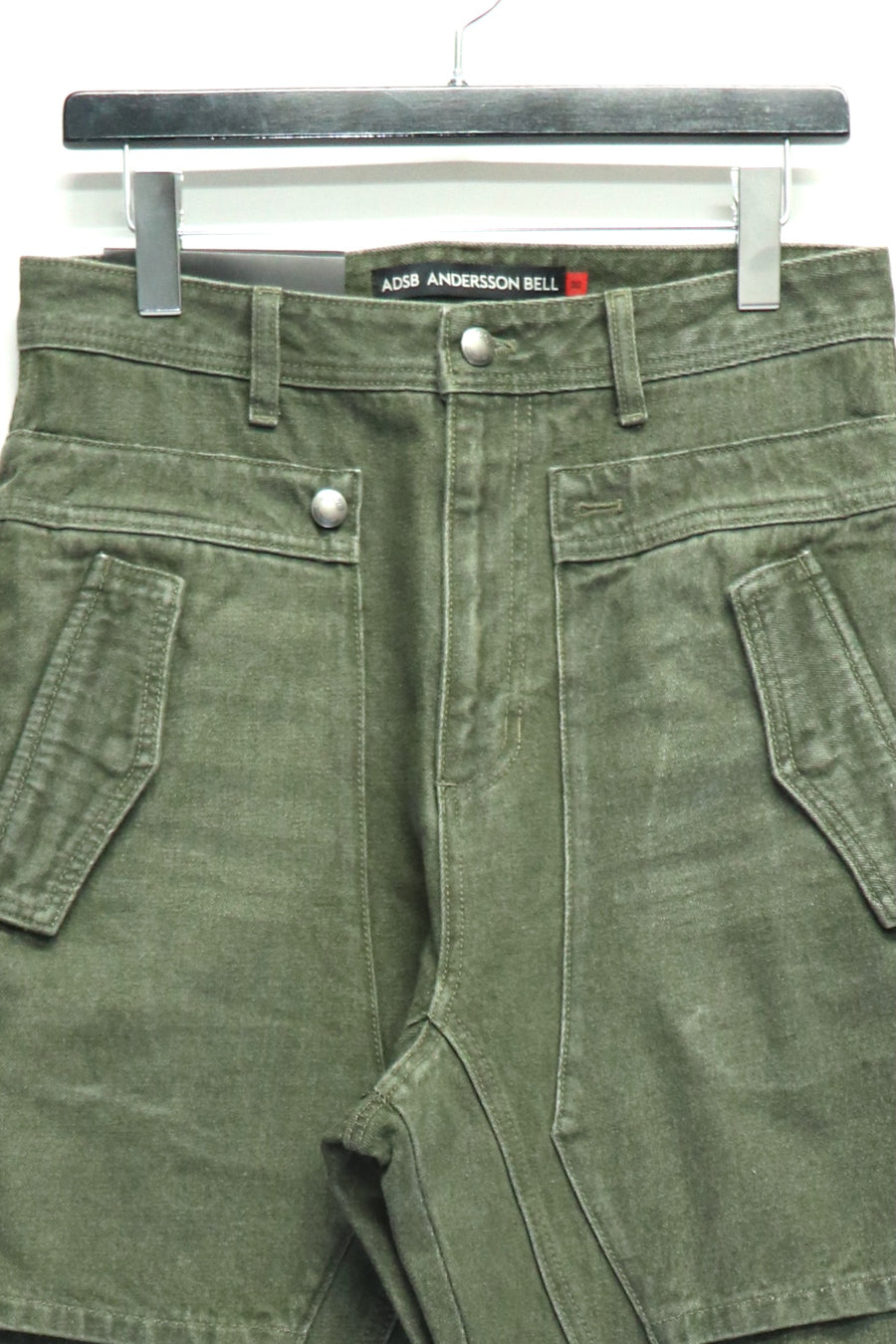 ANDERSSON BELL  UNISEX RAPTOR LAYERED WIDE-LEG JEANS(WASHED GREEN)