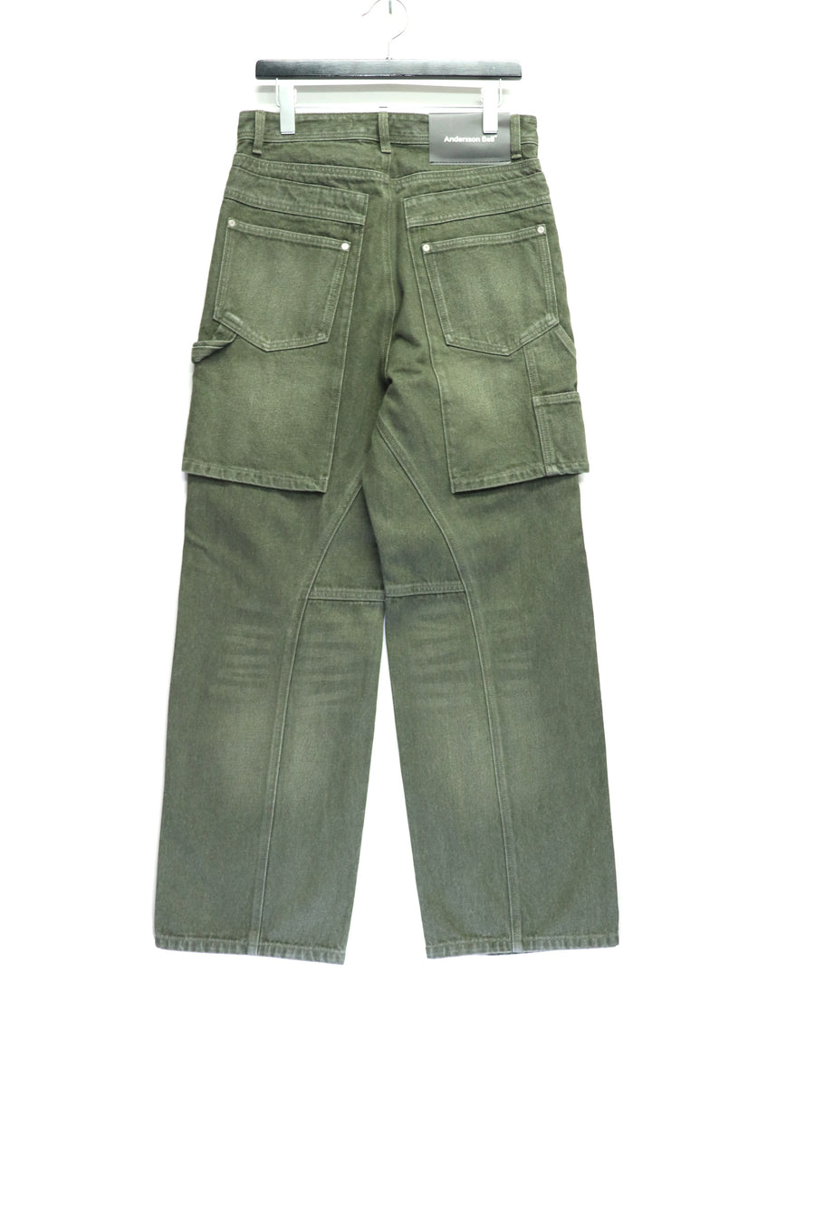 ANDERSSON BELL  UNISEX RAPTOR LAYERED WIDE-LEG JEANS(WASHED GREEN)