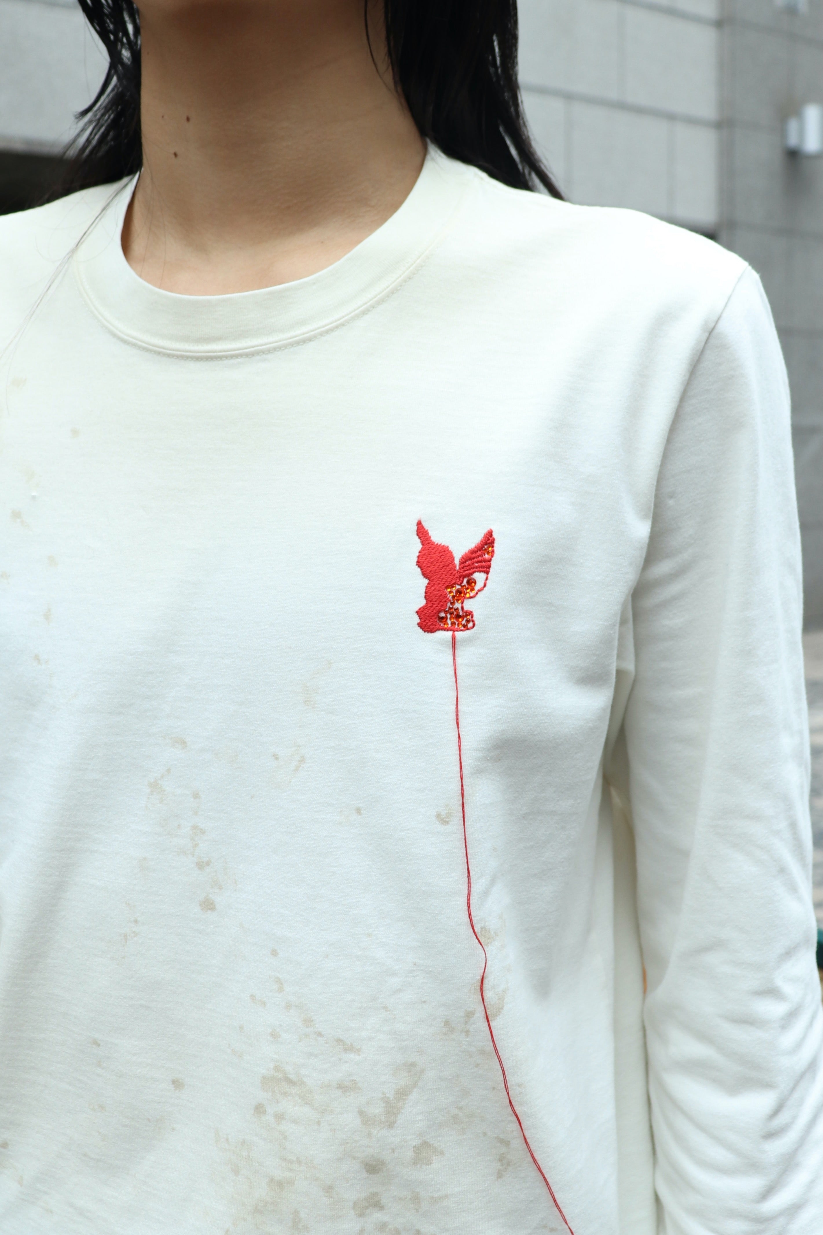 MASU(エムエーエスユー)のWASTED RED ANGEL LONG SLEEVE T-SHIRT WHITE