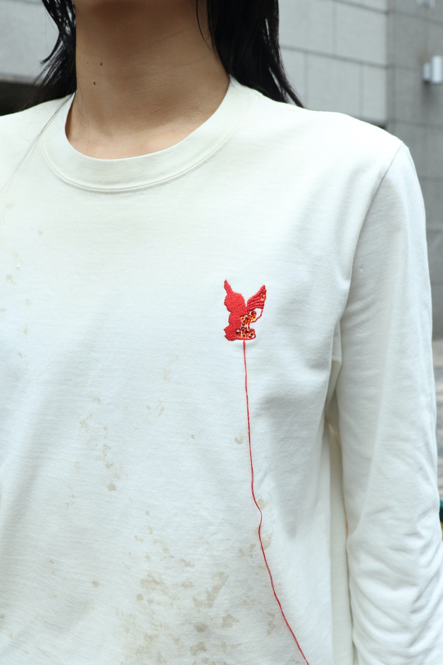 MASU(エムエーエスユー)のWASTED RED ANGEL LONG SLEEVE T-SHIRT WHITE