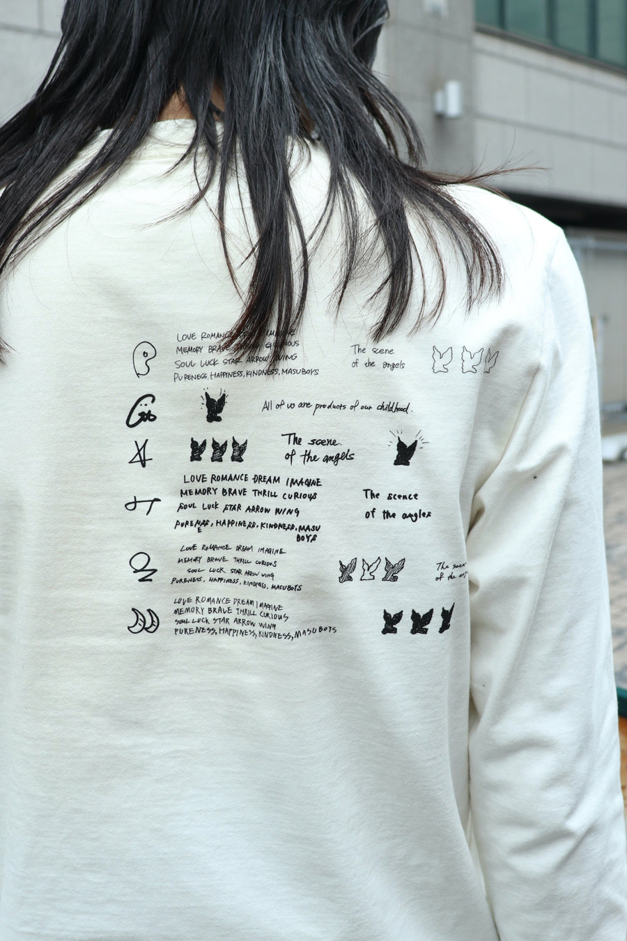MASU(エムエーエスユー)のWASTED RED ANGEL LONG SLEEVE T-SHIRT WHITE