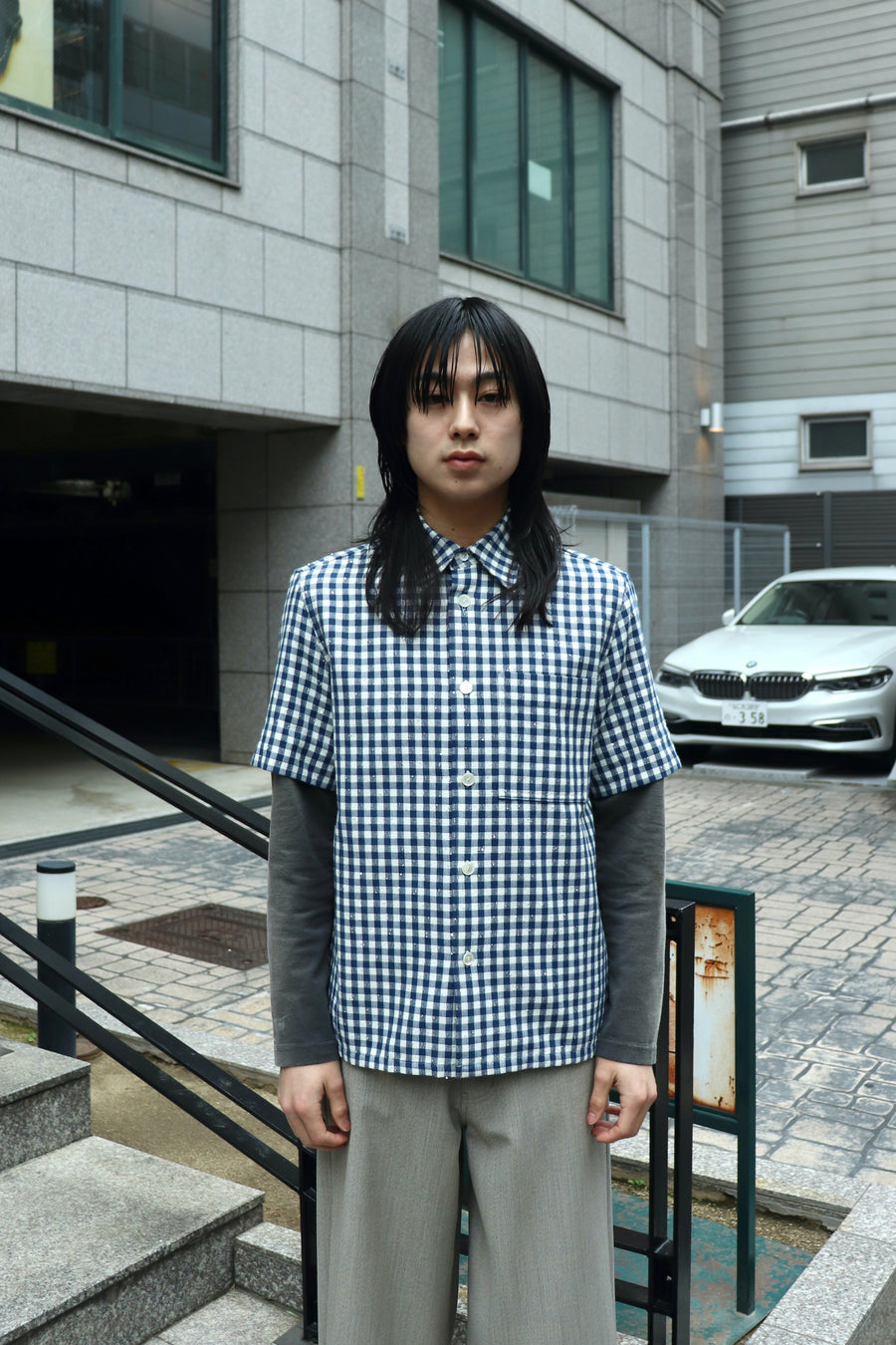MASU(エムエーエスユー)のSPARKLING PLAID HALF SLEEVE SHIRT BLUEの