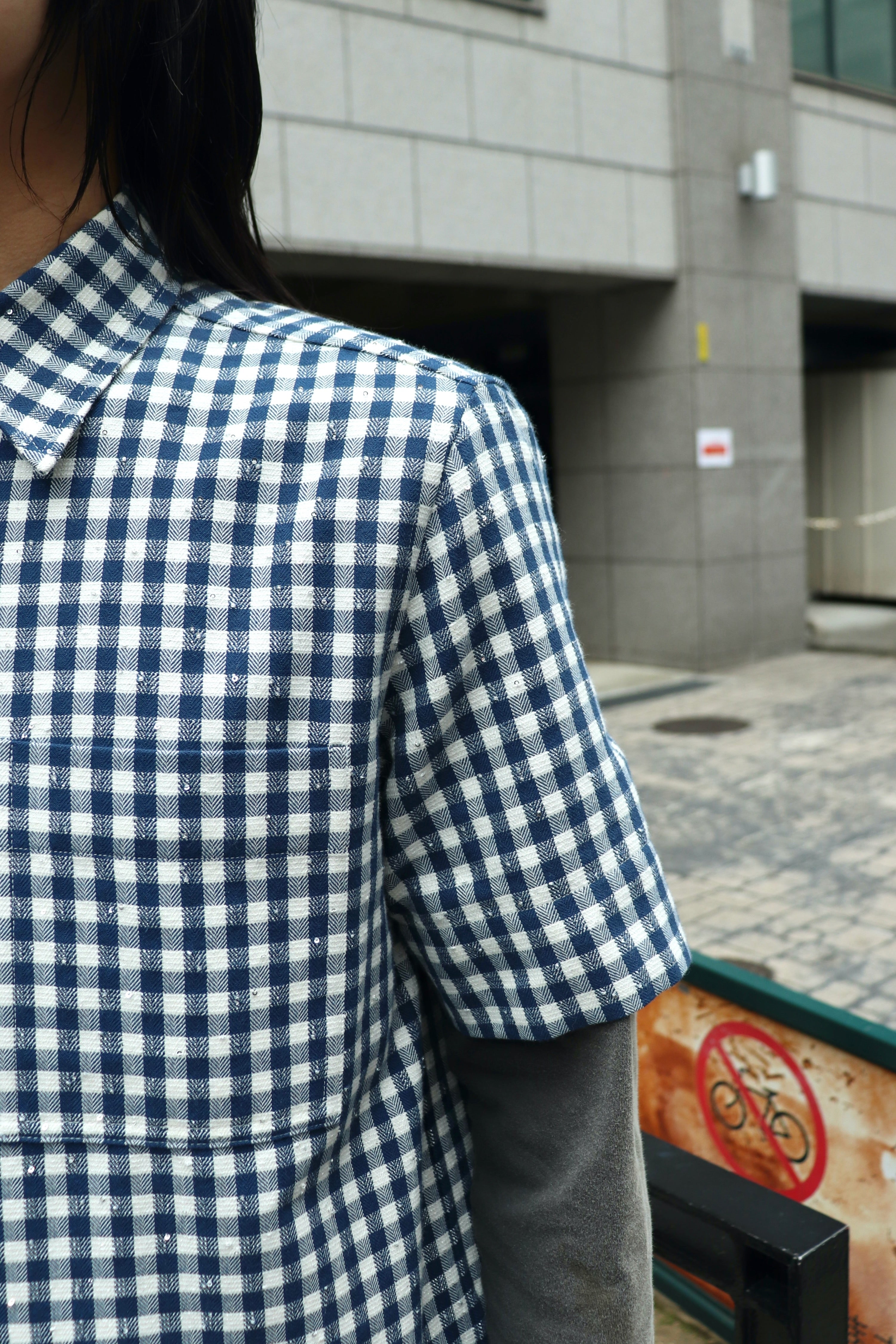 MASU(エムエーエスユー)のSPARKLING PLAID HALF SLEEVE SHIRT BLUEの