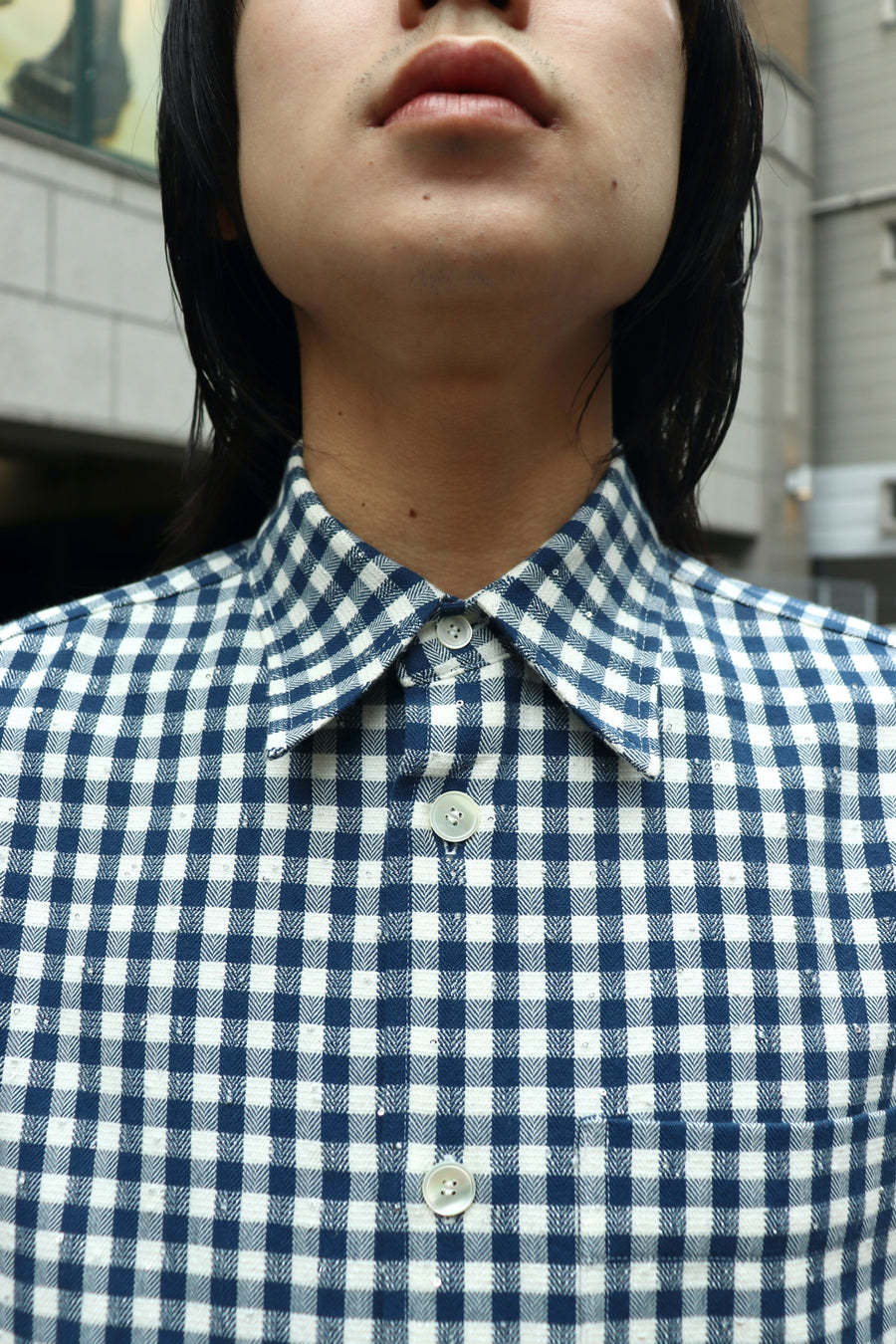 MASU(エムエーエスユー)のSPARKLING PLAID HALF SLEEVE SHIRT BLUEの