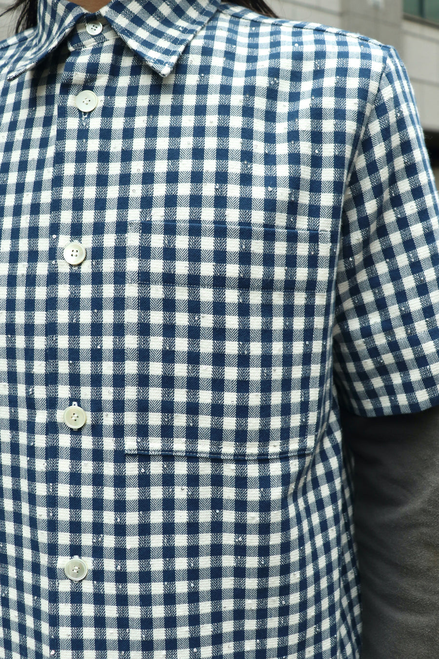 MASU(エムエーエスユー)のSPARKLING PLAID HALF SLEEVE SHIRT BLUEの