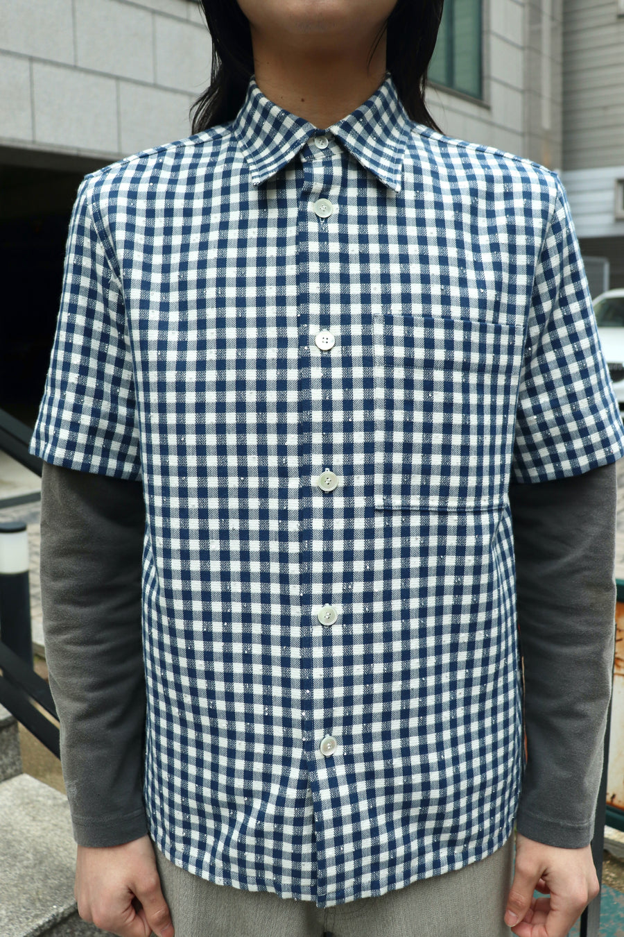 MASU(エムエーエスユー)のSPARKLING PLAID HALF SLEEVE SHIRT BLUEの