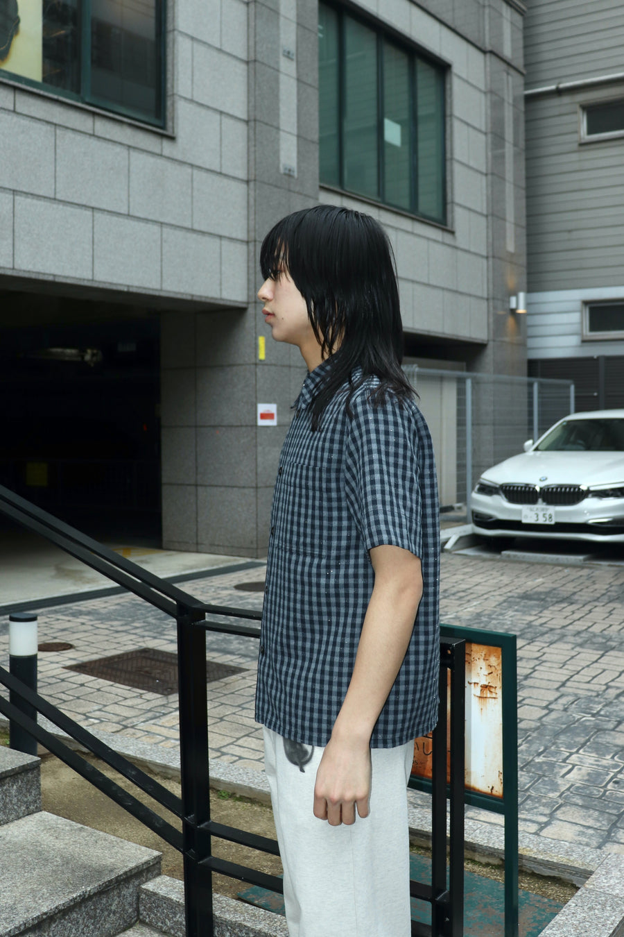 MASU(エムエーエスユー)のSPARKLING PLAID HALF SLEEVE SHIRT BLACKの