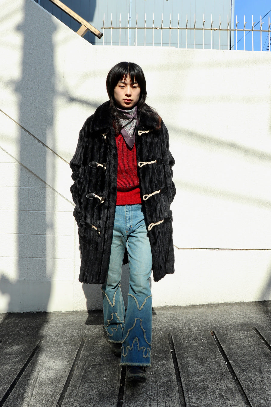 HOMMENA  Boots Cut Western Denim Pants