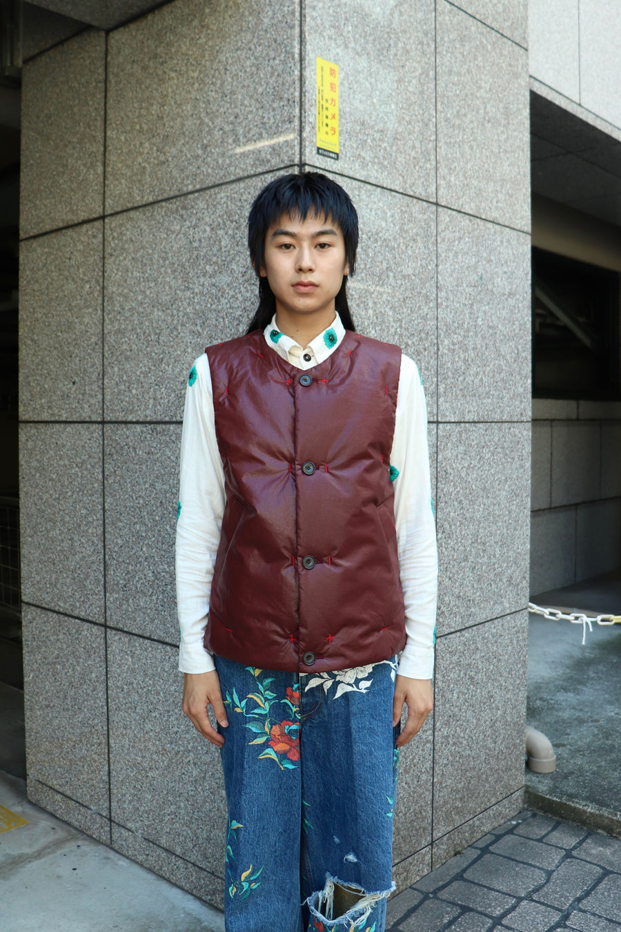 fluss  padded glossy vest