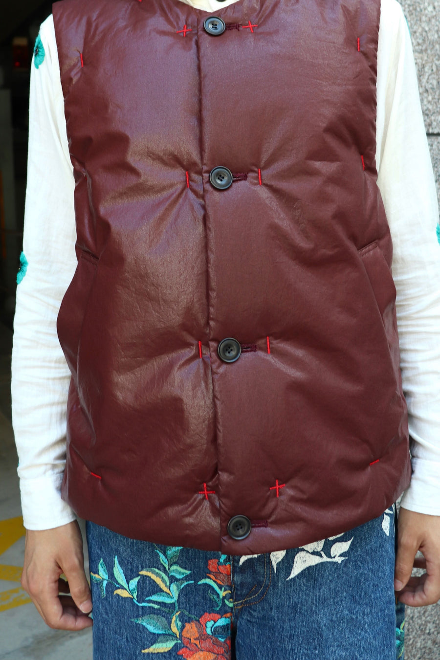 fluss  padded glossy vest