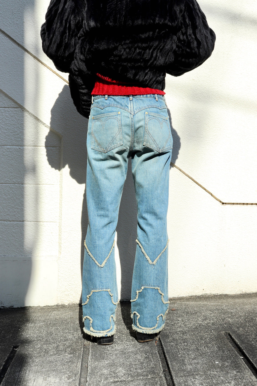 HOMMENA  Boots Cut Western Denim Pants