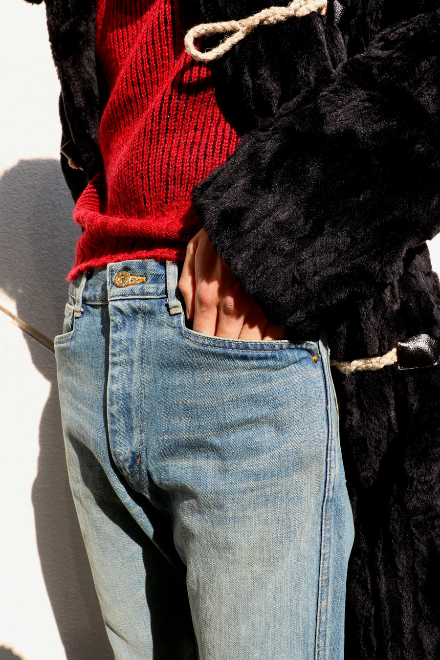 HOMMENA  Boots Cut Western Denim Pants