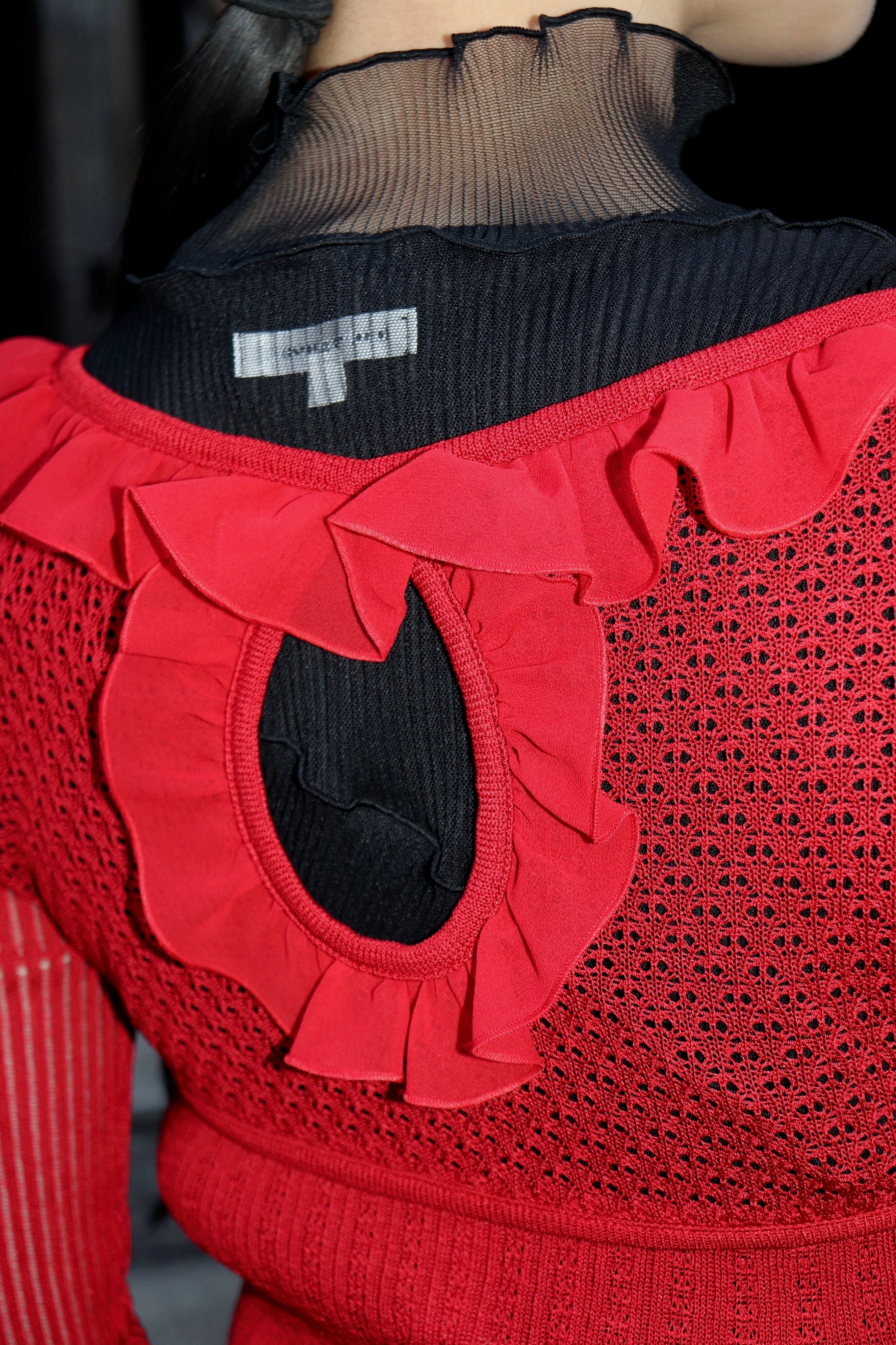 FETICO(フェティコ)のLACE KNIT CUT-OUT BODYSUIT REDの通販｜PALETTE