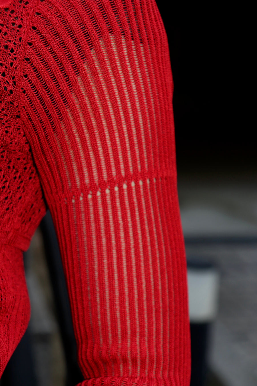 FETICO(フェティコ)のLACE KNIT CUT-OUT BODYSUIT REDの通販｜PALETTE
