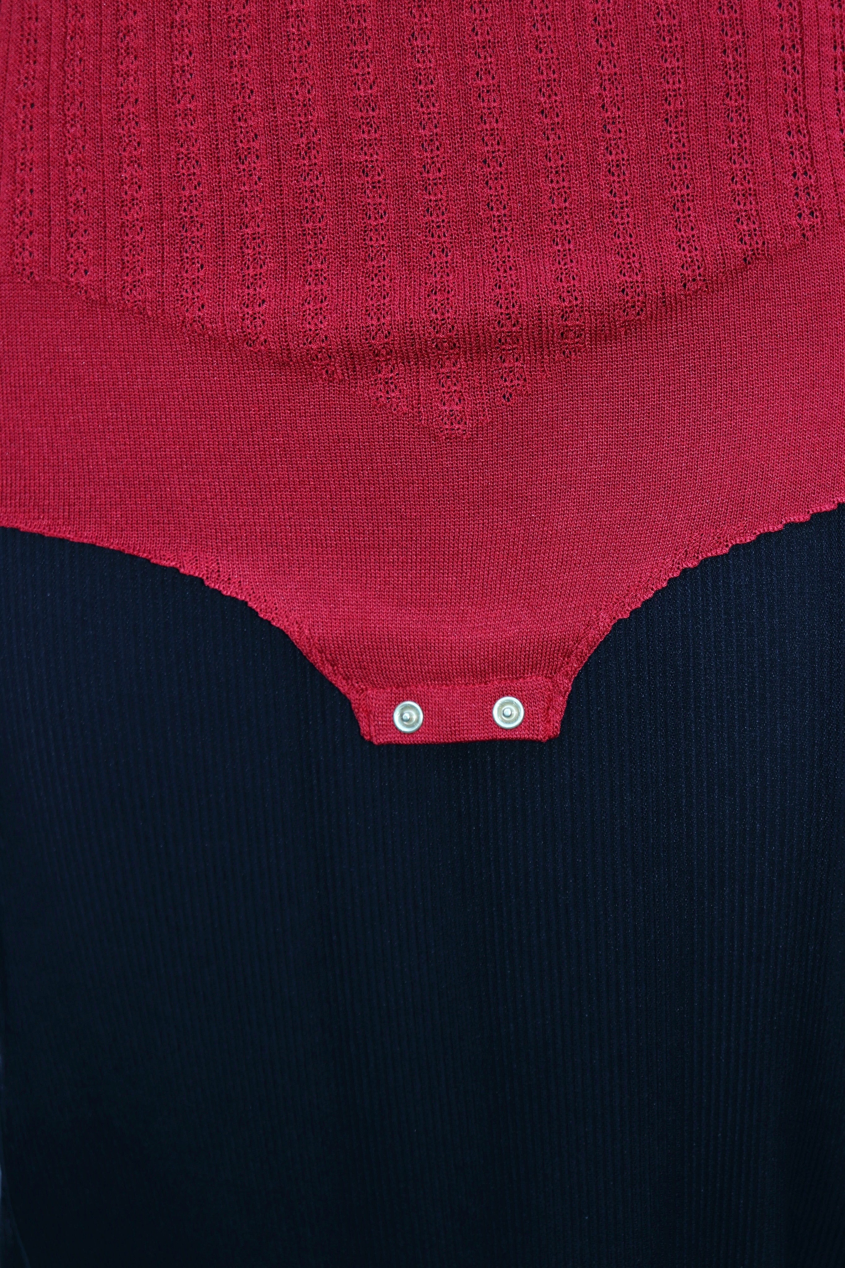 FETICO(フェティコ)のLACE KNIT CUT-OUT BODYSUIT REDの通販｜PALETTE