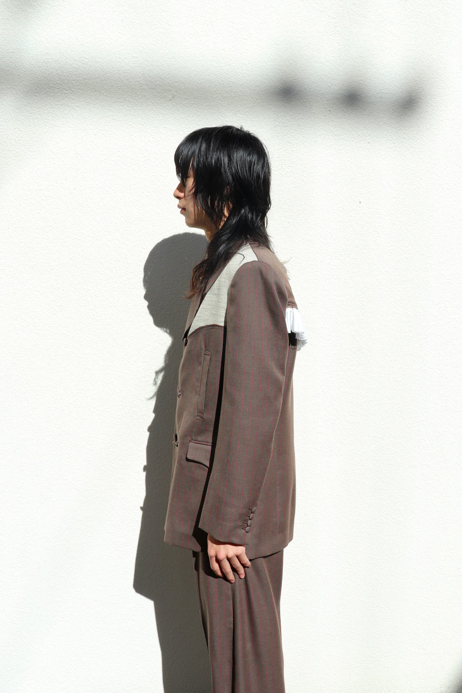 HOMMENA  Frillrd Western Double Breasted Jacket(BROWN)