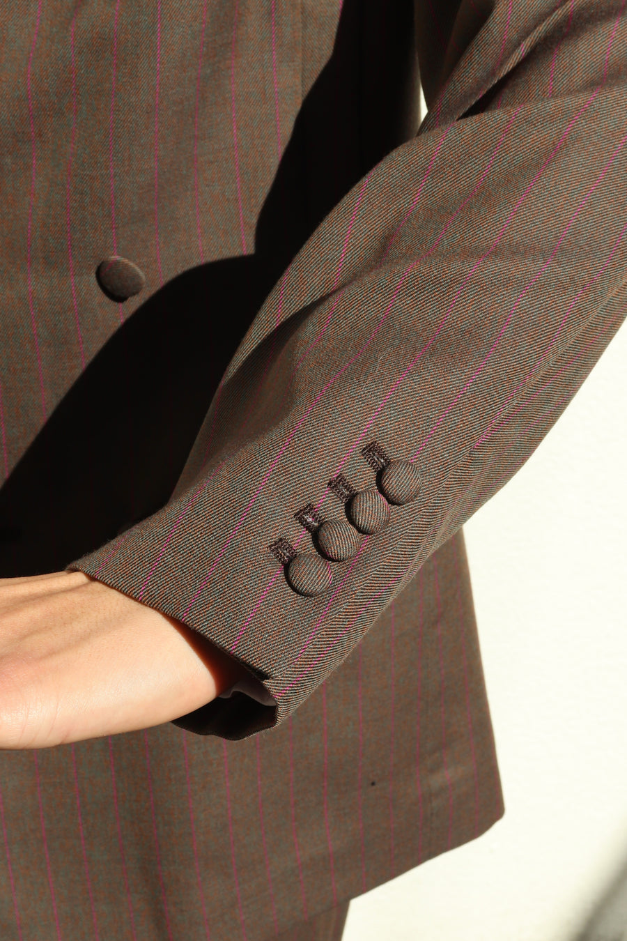 HOMMENA  Frillrd Western Double Breasted Jacket(BROWN)