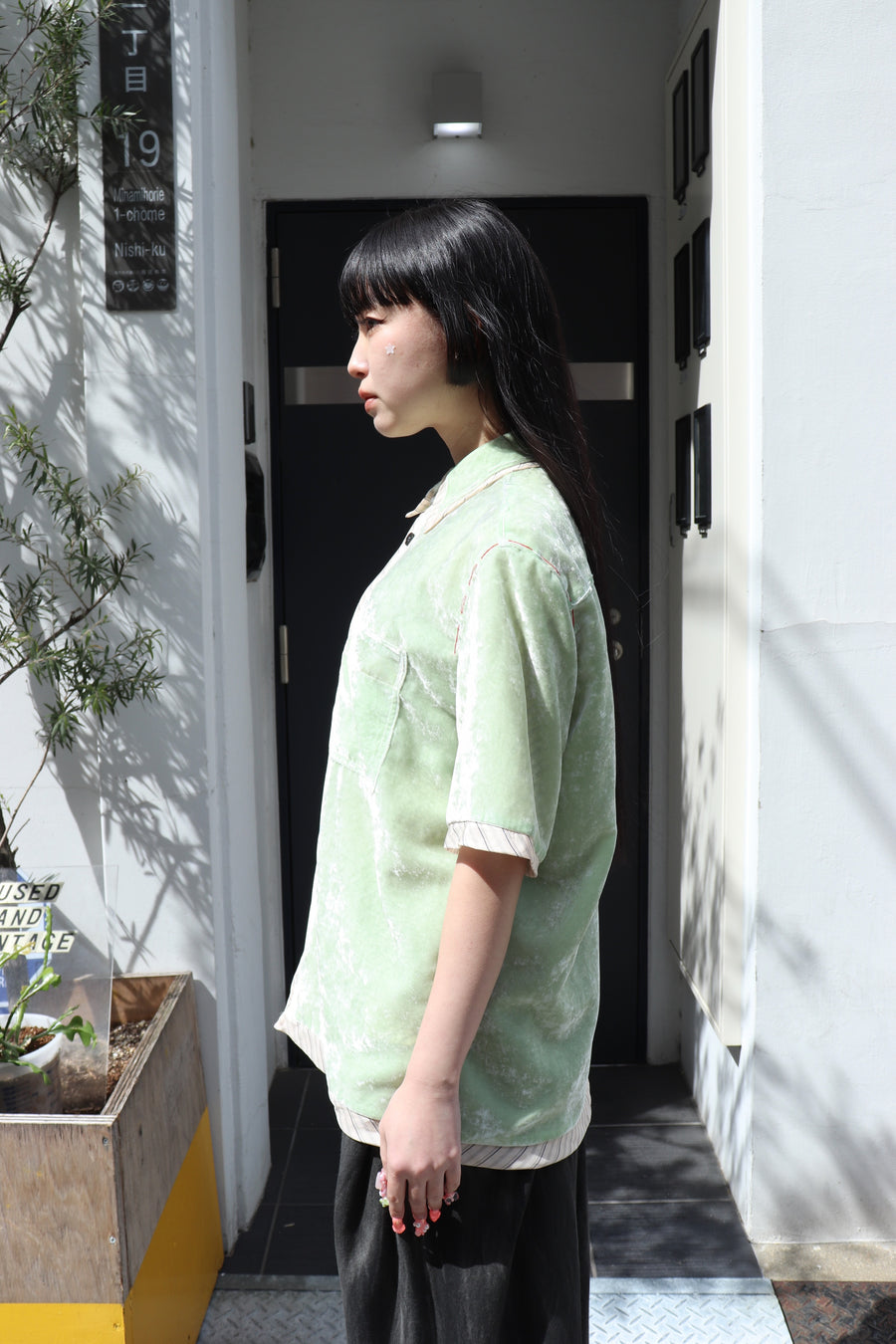ゆ*き様 MASU ベロアシャツ MASU(エムエーエスユー)の2026ss UNEVEN VELVET HALF SLEEVE SHIRT