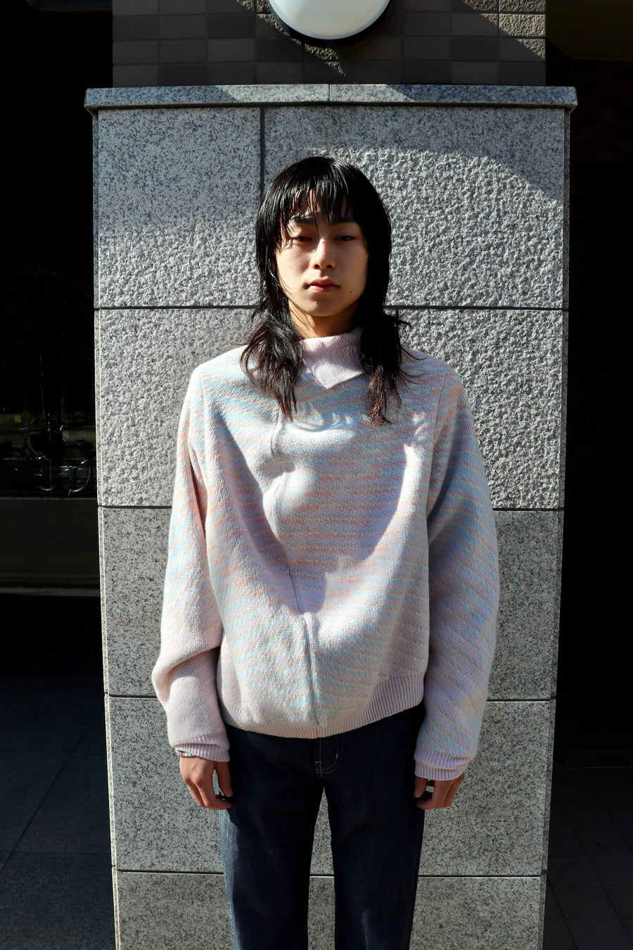 HOMMENA  Big Drape Check Knit PO