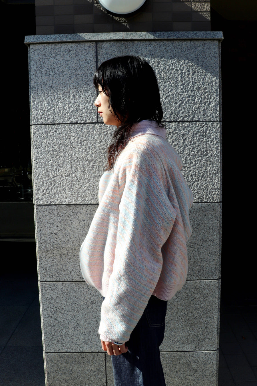 HOMMENA  Big Drape Check Knit PO