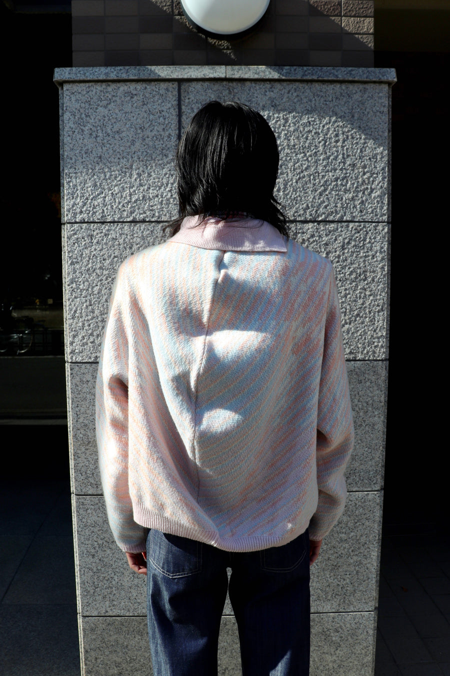 HOMMENA  Big Drape Check Knit PO