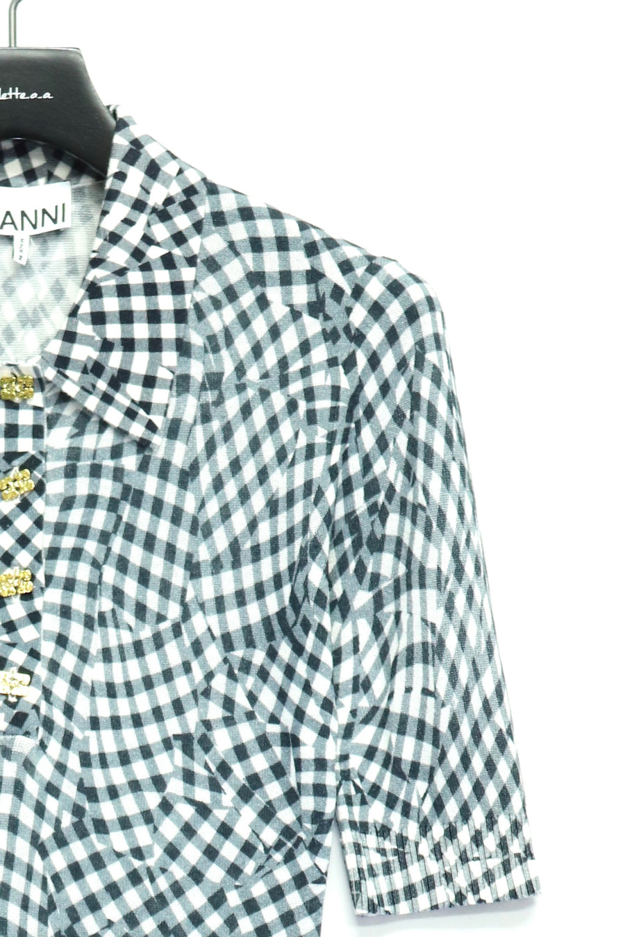 GANNI  Sheer Cotton Printed Polo