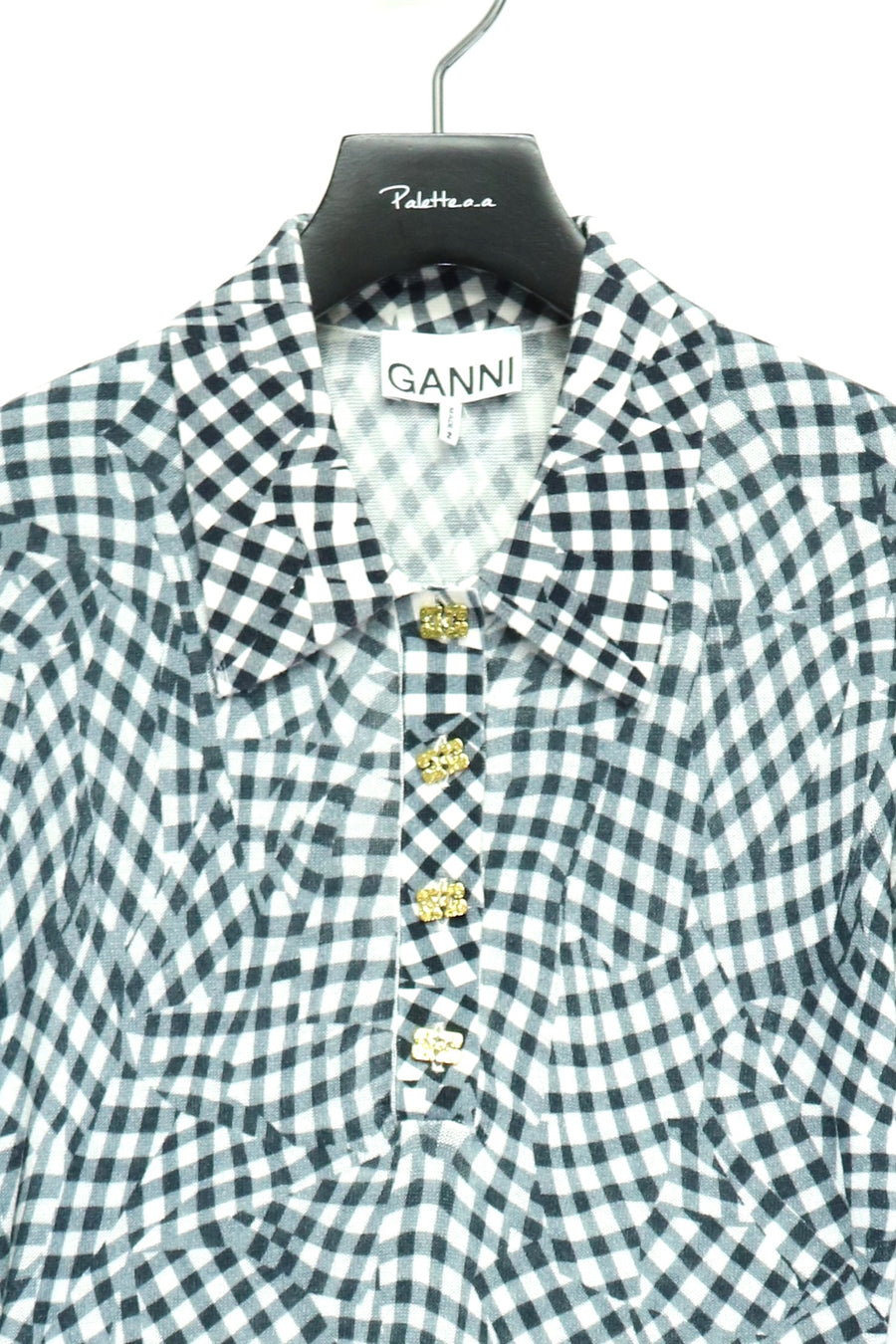 GANNI  Sheer Cotton Printed Polo