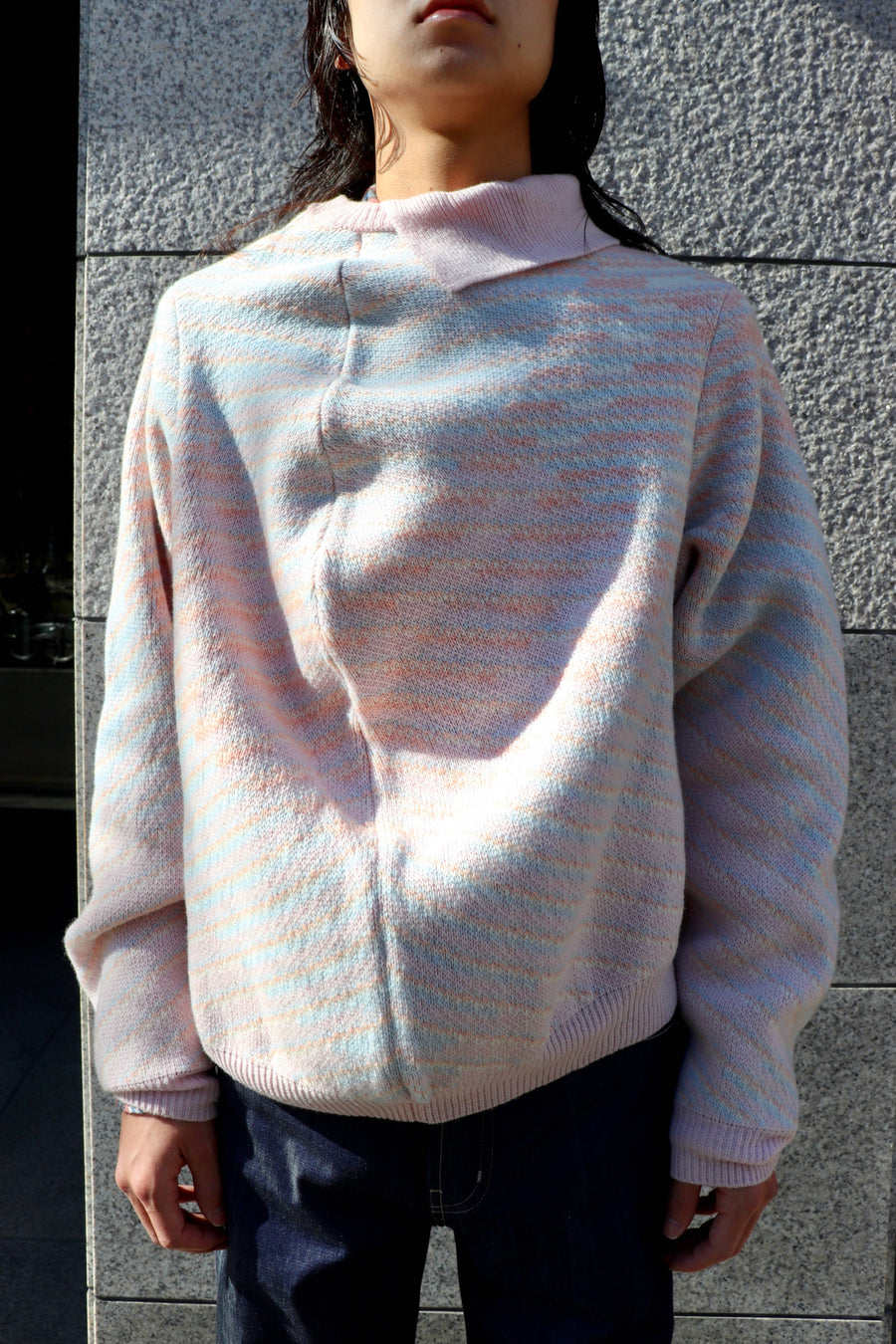 HOMMENA  Big Drape Check Knit PO