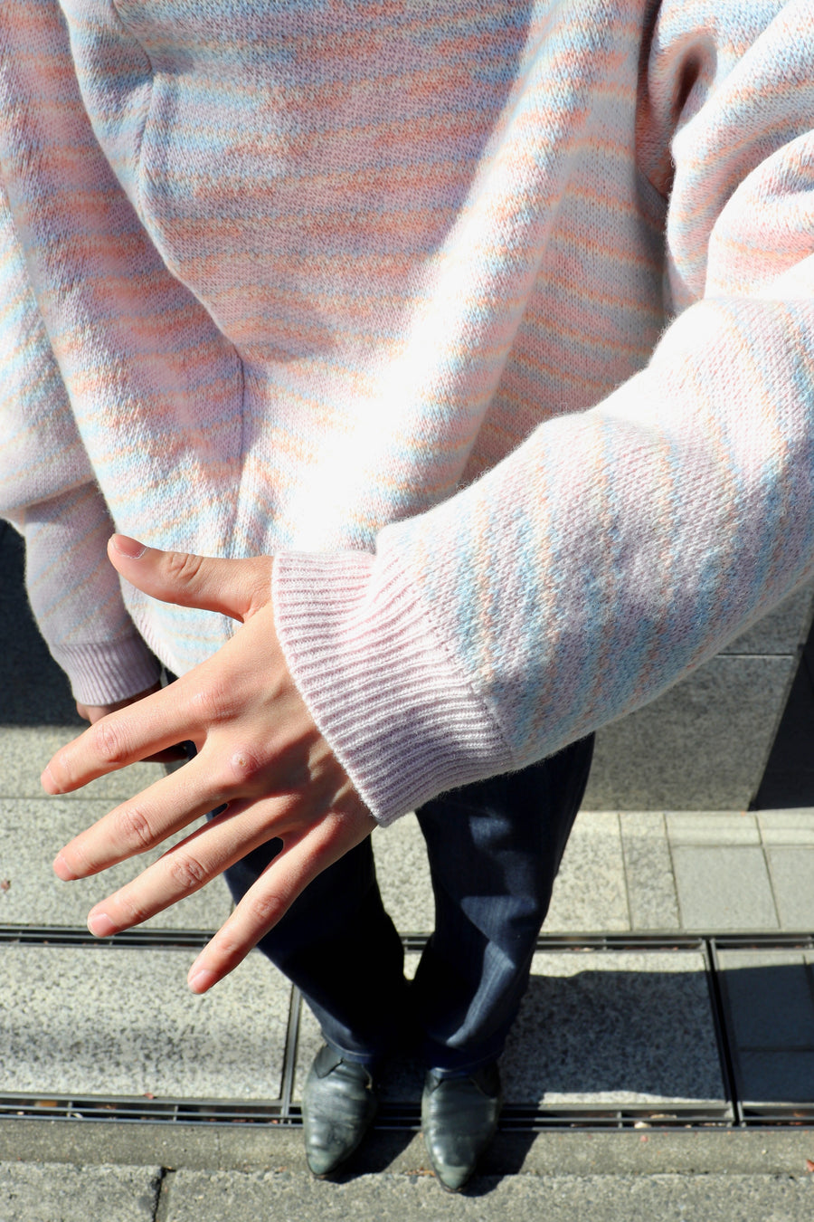 HOMMENA  Big Drape Check Knit PO