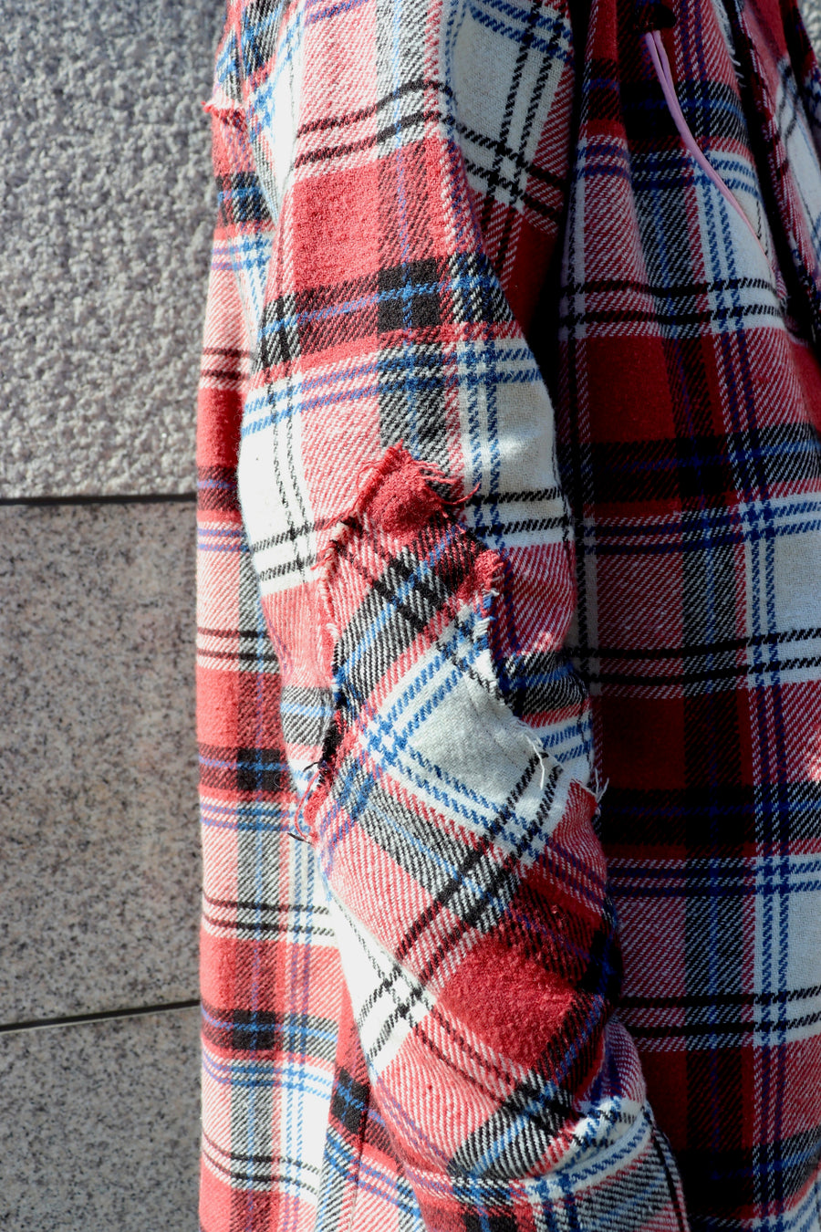 HOMMENA  Scarf Collar Western Shirt(CHECK RED)