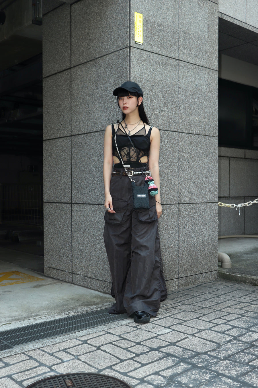 LASTFRAME  KYOTO METALLIC MARKET BAG MICRO(CHARCOAL GRAY)