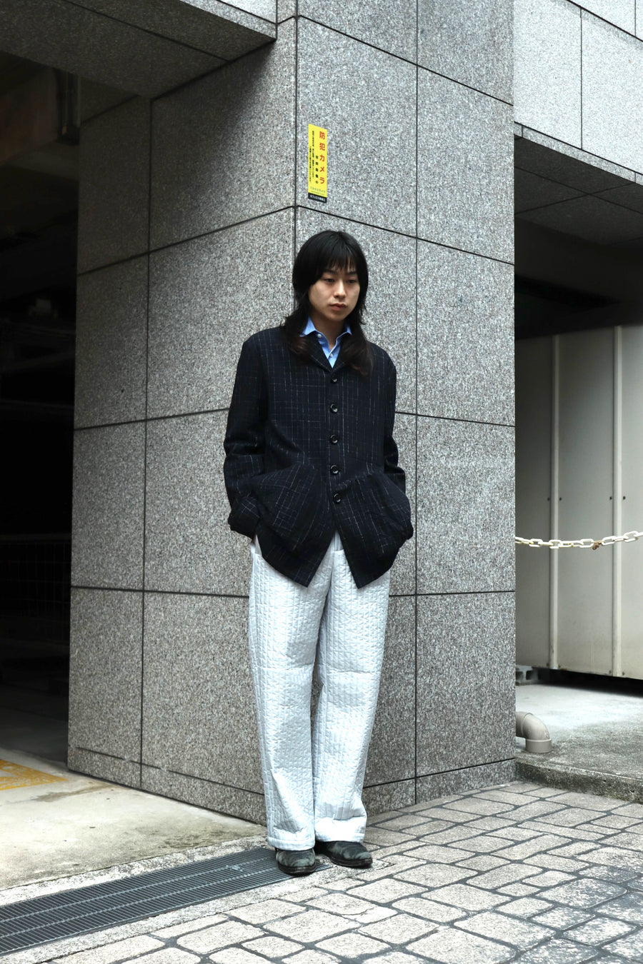 beta post  wide-wale quilting pants