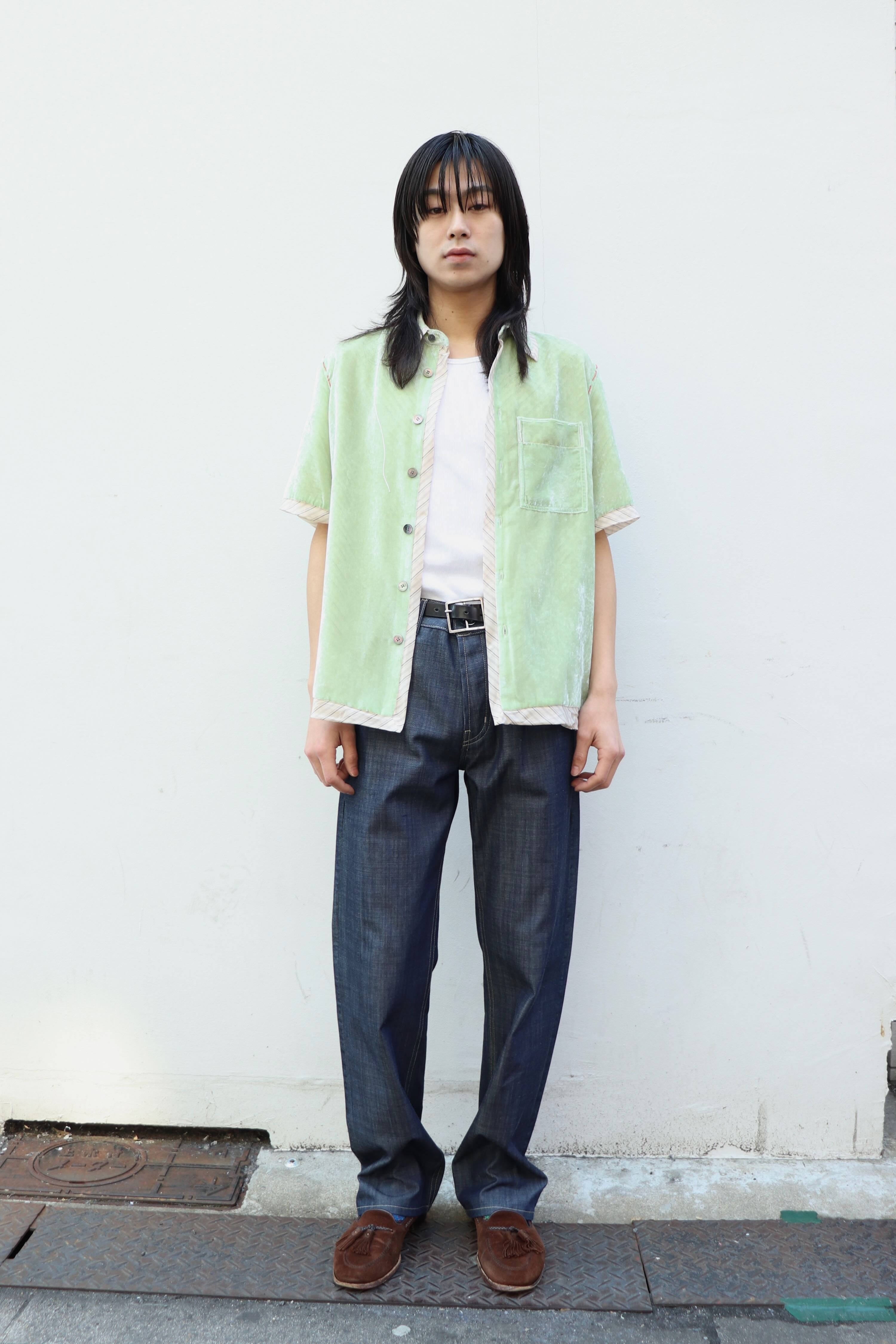 MASU(エムエーエスユー)の2026ss UNEVEN VELVET HALF SLEEVE SHIRT