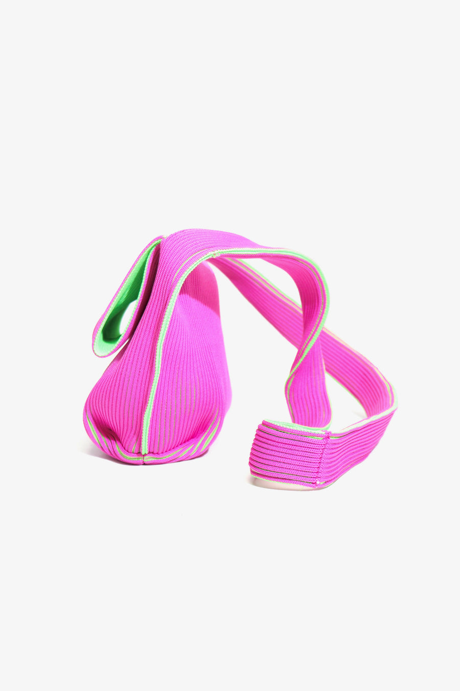 LASTFRAME  TWO TONE TIE BAG(PINK-NEON GREEN)