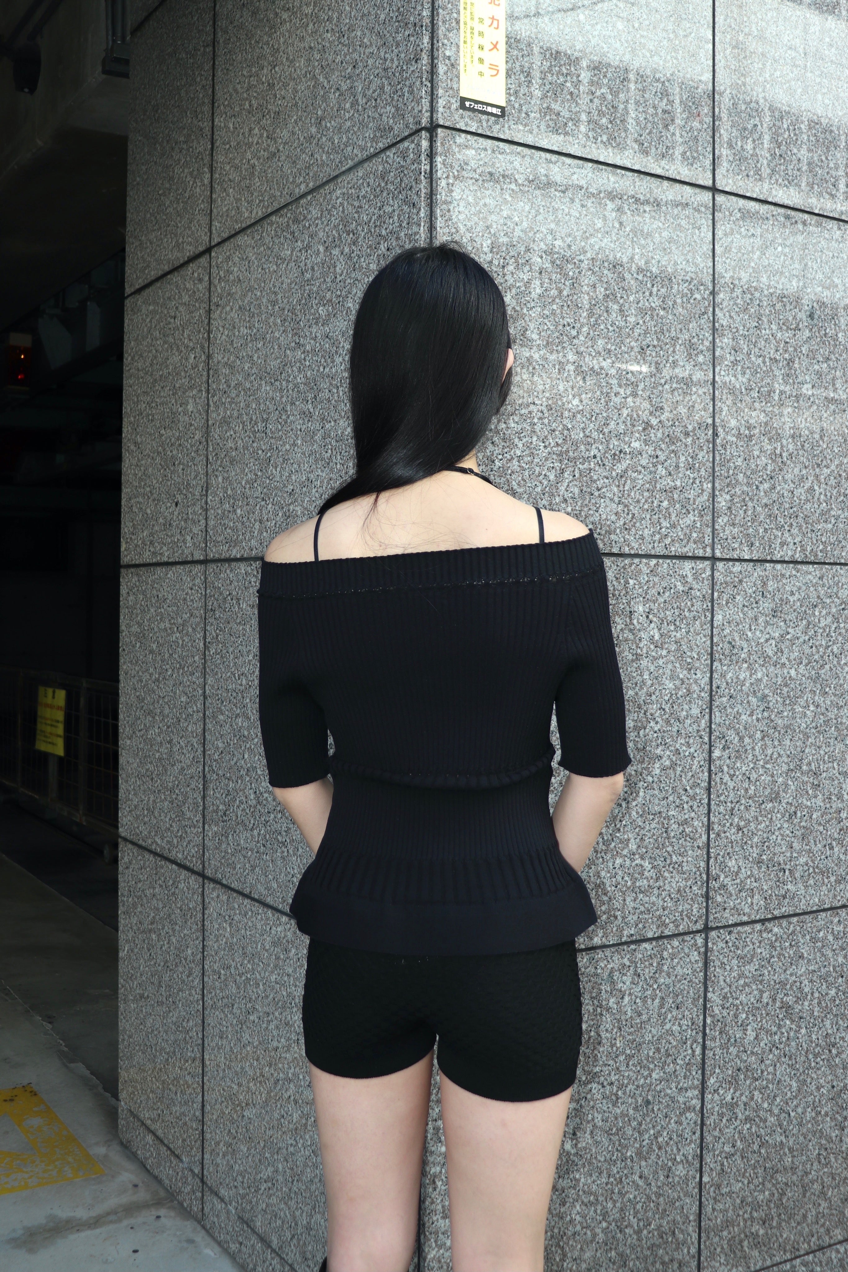 JUUKIFF(ジューキフ)のLACE RIBBED TOP IN MIXED COTTONの通販