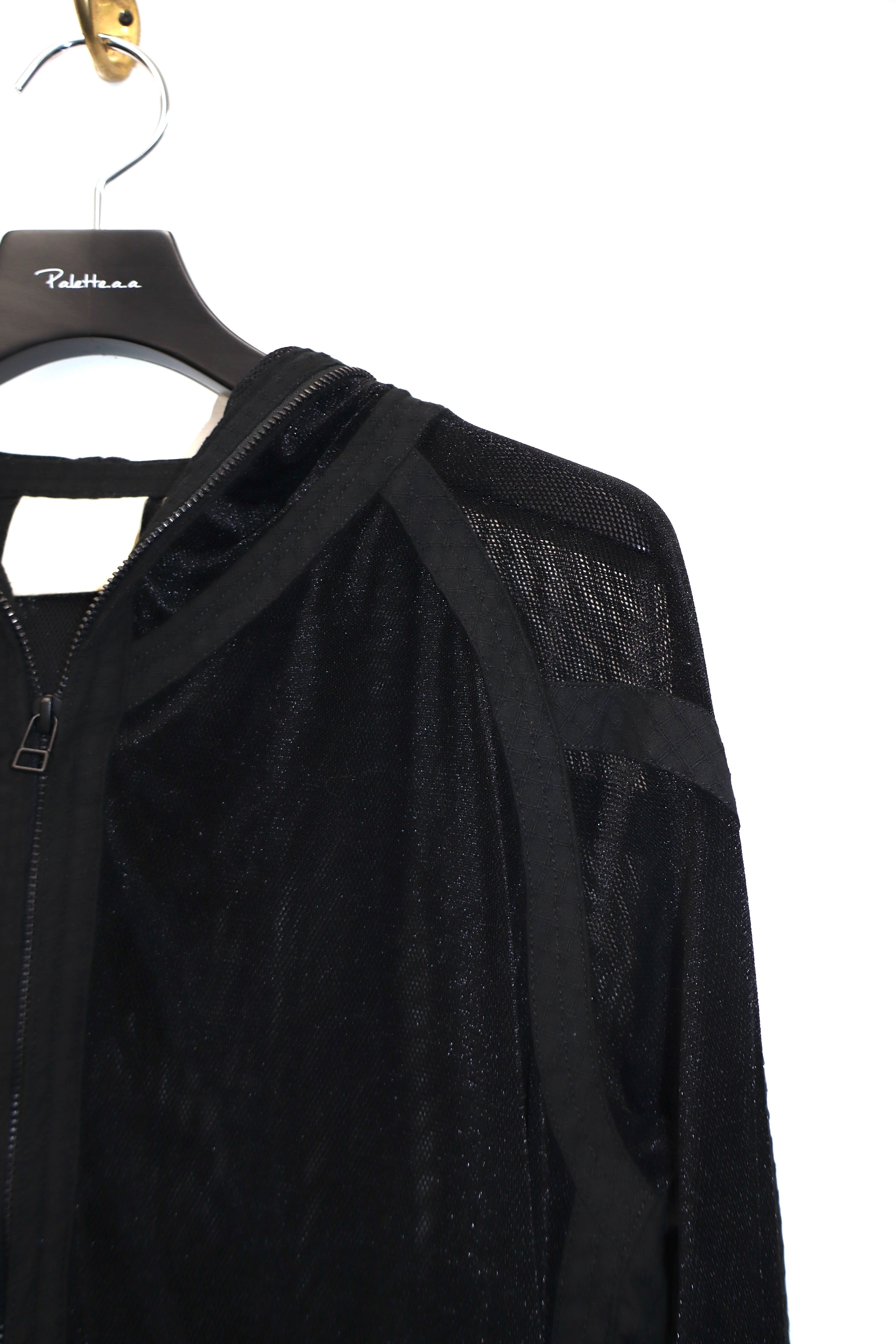 JIAN YE(ジェンイェ)のMESH HOODIE 参 BLACK(フーディー)の通販